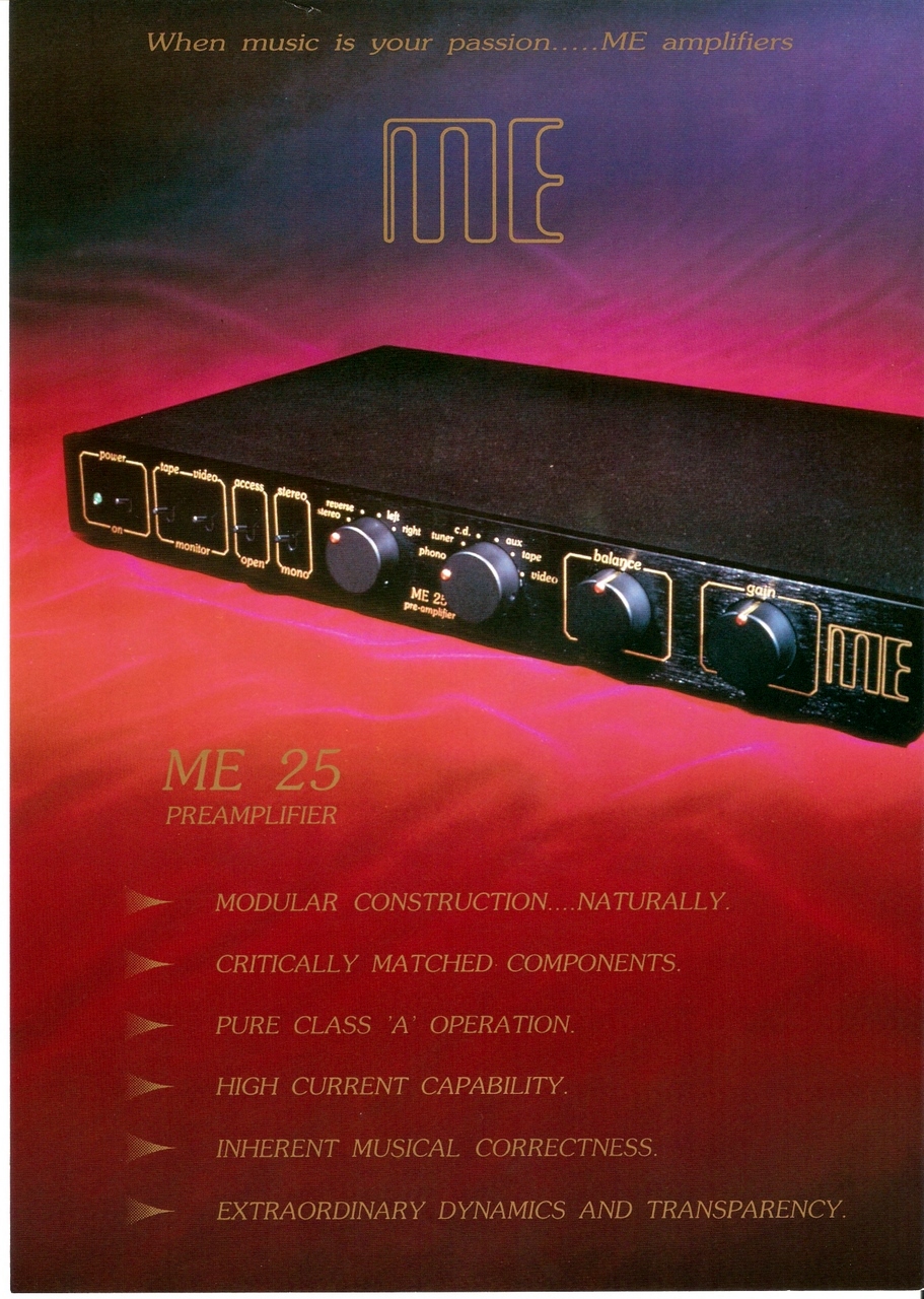 ME25 Preamp Manuals/Specs ﻿ Stereo Amplifiers & PreAmps