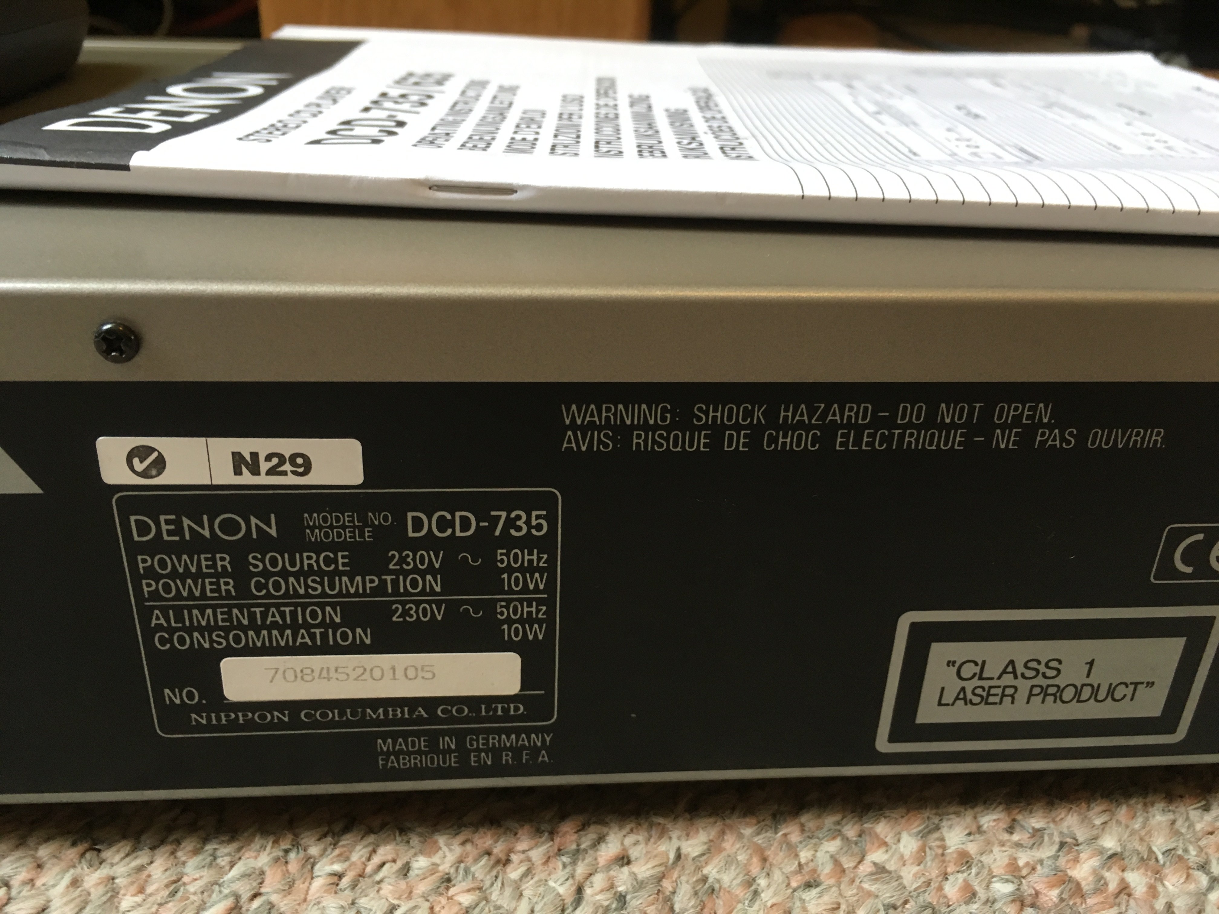 SOLD: FS: Denon DCD-735 CD player - Stereo, Home Cinema