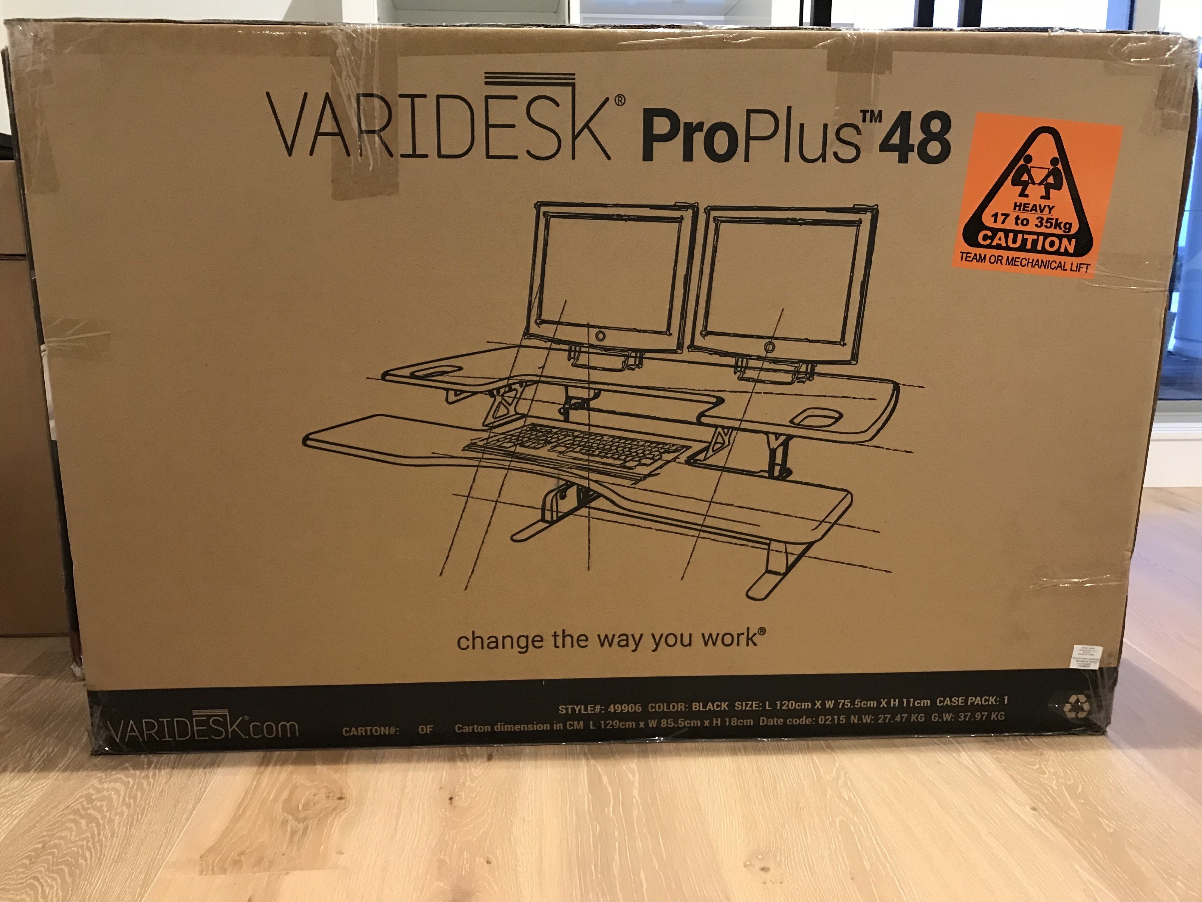 FS: Varidesk Pro Plus 48 Black height-adjustable standing desk ...