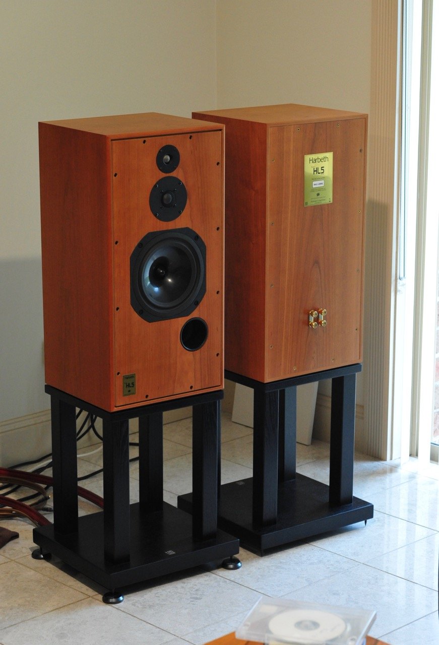 SOLD FS (SYD) Harbeth Super HL5 Plus speakers + Matching Stands