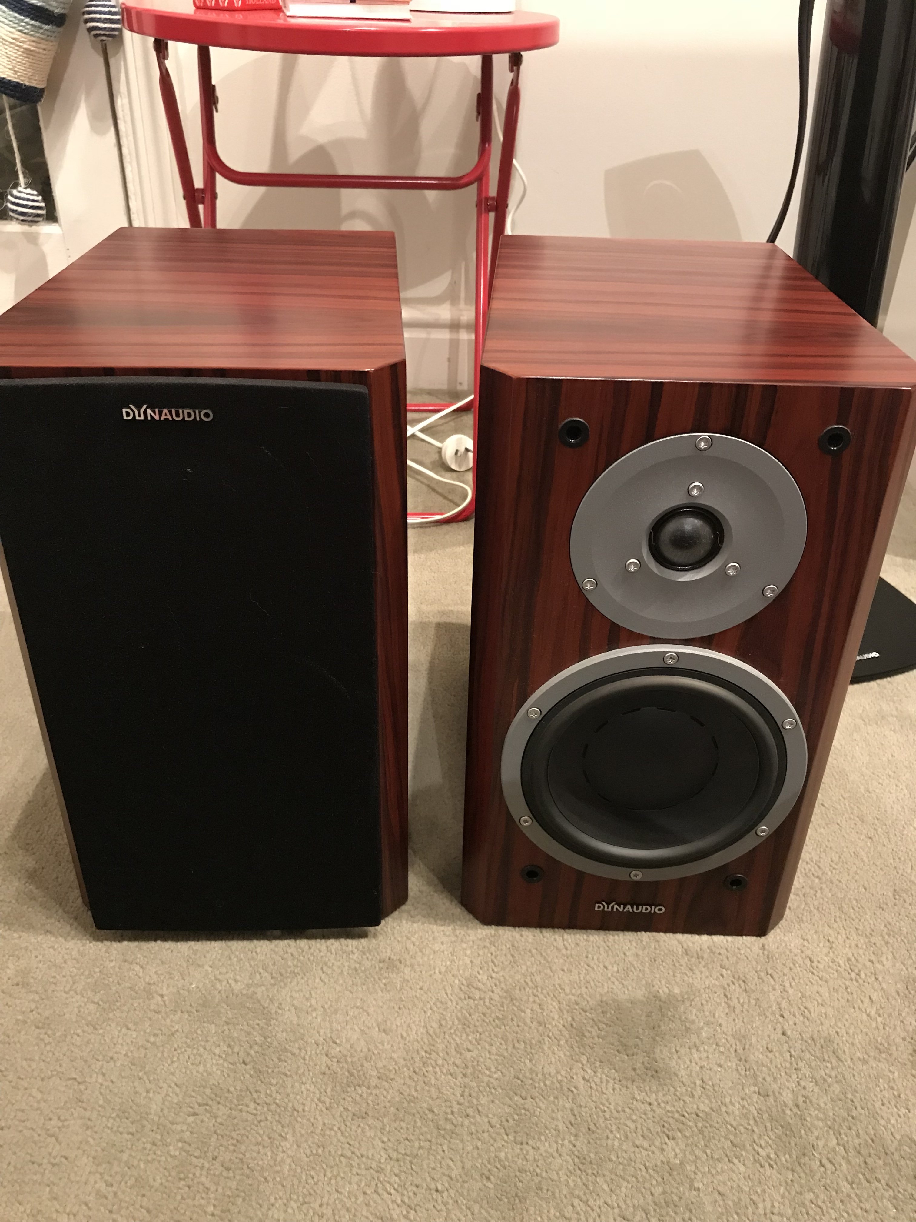SOLD: SOLD: Dynaudio Focus 160 Rosewood Bookshelf Speakers + Stand