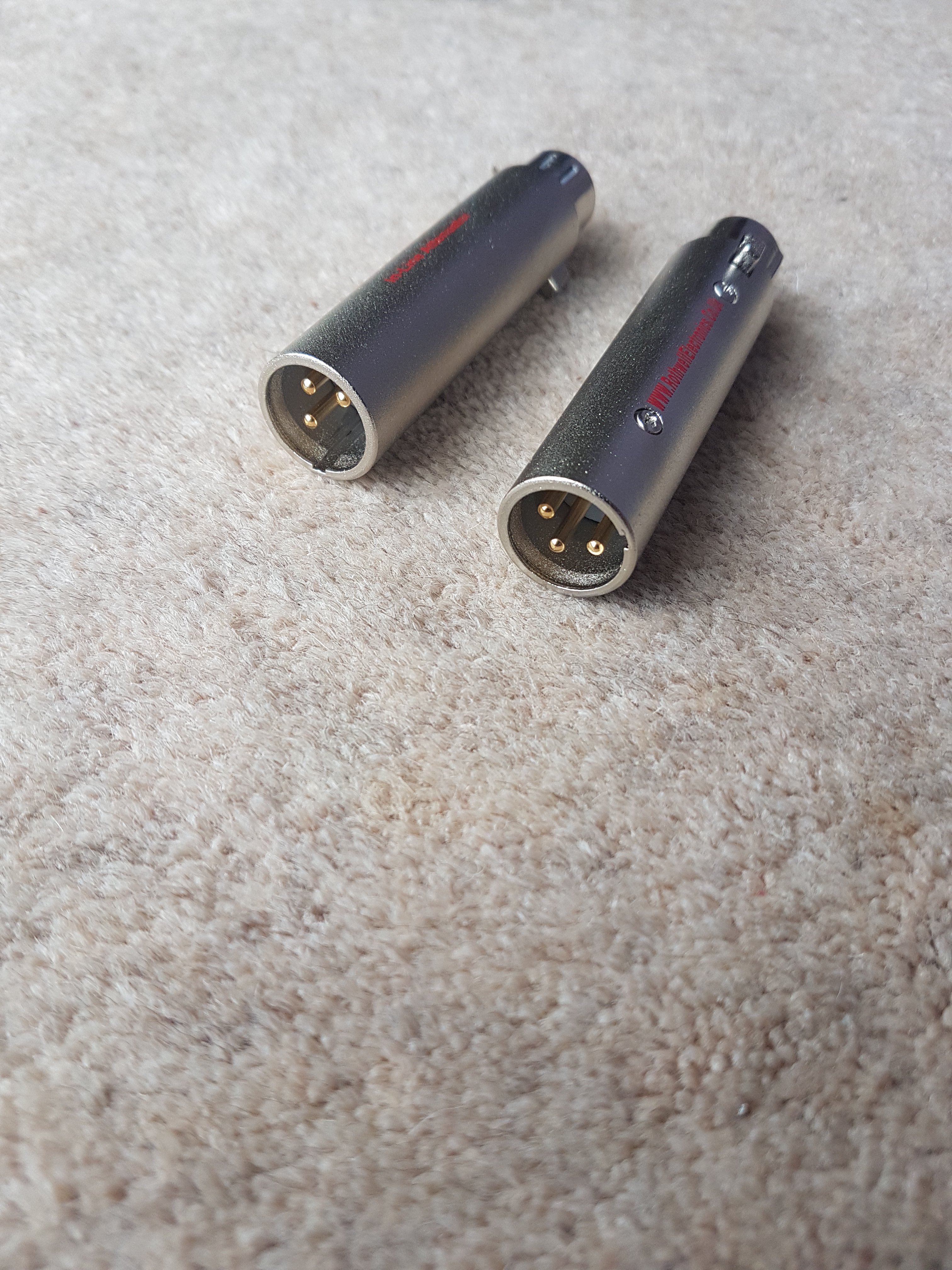 SOLD ROTHWELL XLR balanced audio attenuators (pair)(Model10dB