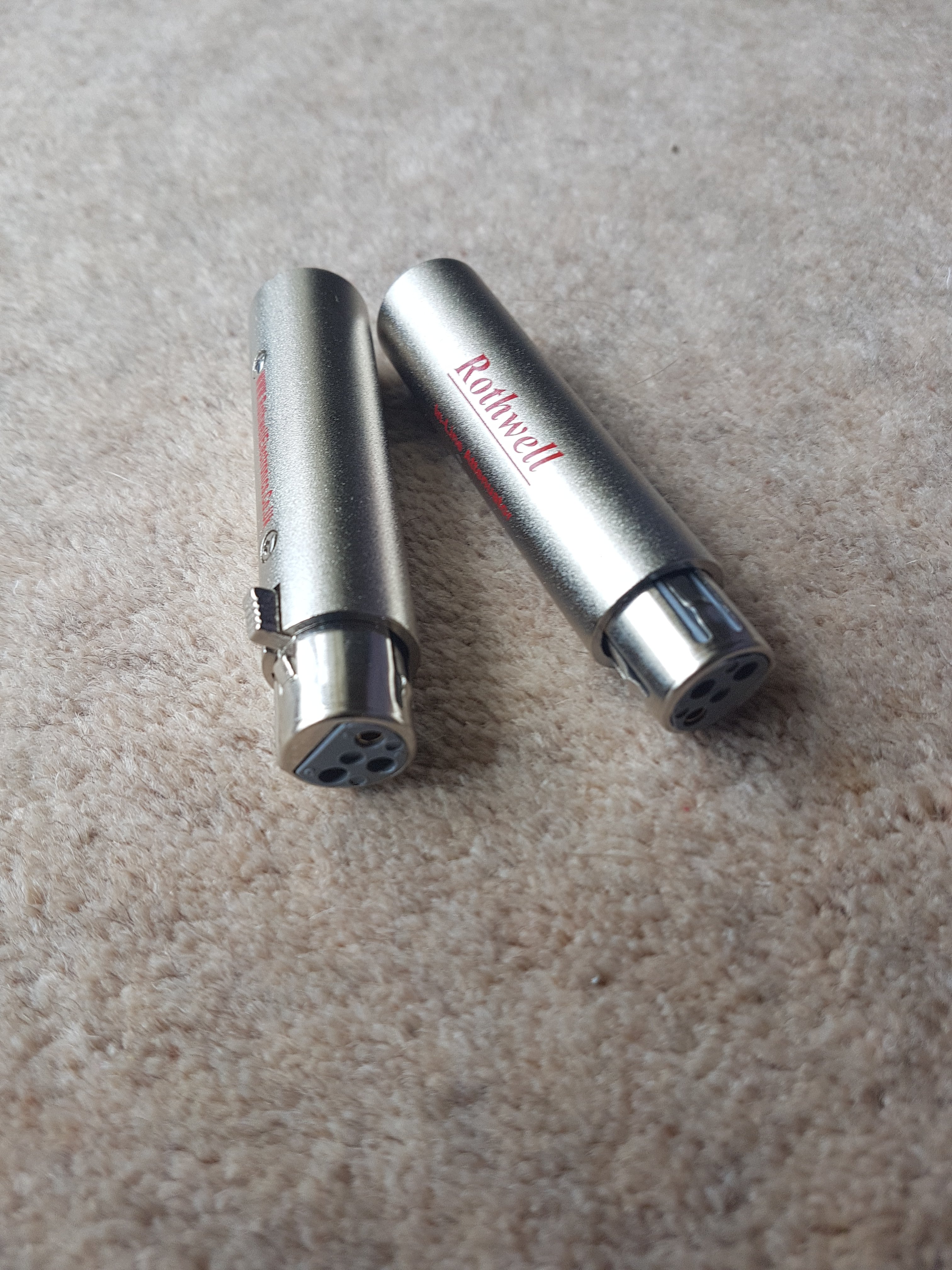 SOLD ROTHWELL XLR balanced audio attenuators (pair)(Model10dB
