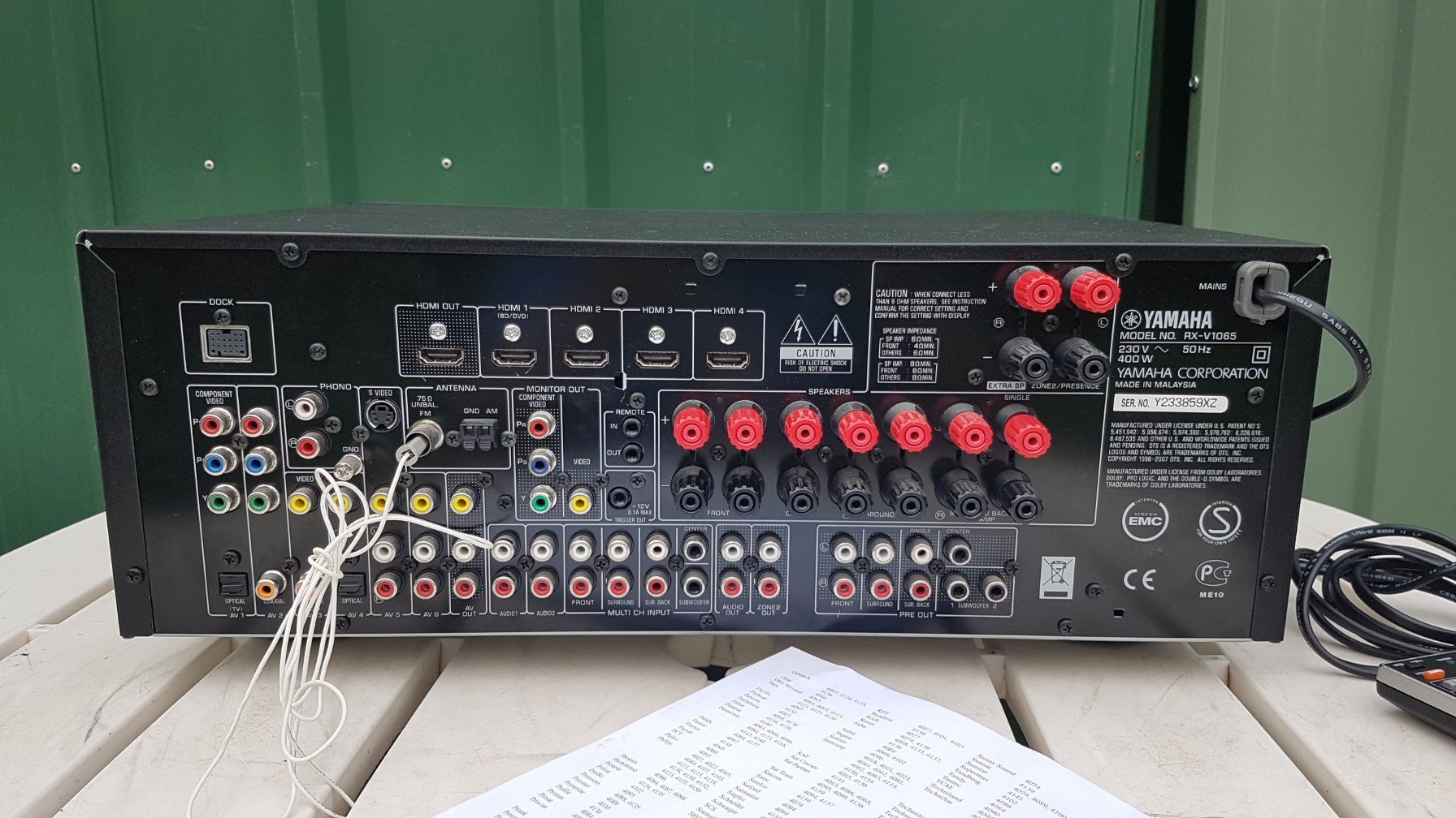 SOLD Yamaha 7.2 AV receiver RXV1065 4xHDMI 2 zones PHONO input ﻿ Hi