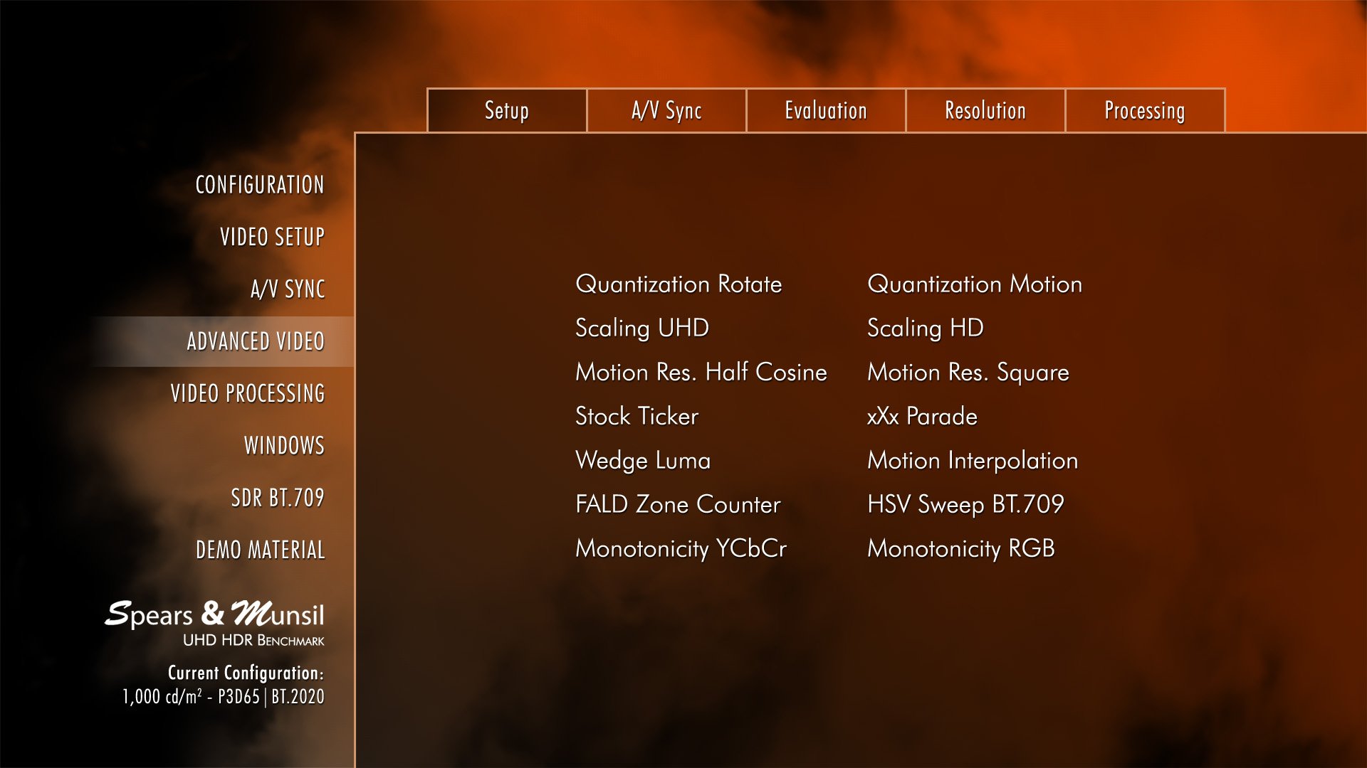 Spears & Munsil UHD disc ﻿ Picture & Screen Calibration