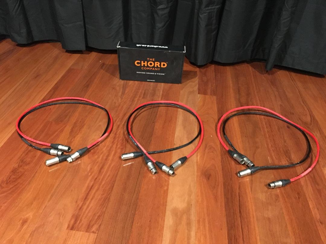 SOLD FS Chord Chorus 2 XLR Interconnect Cables (3 x 1m pairs