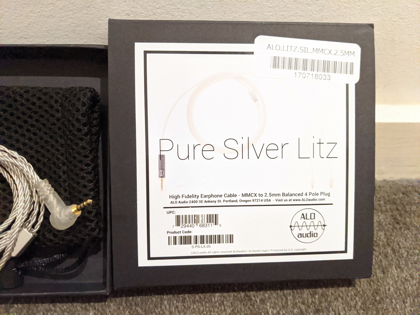 ALO audio Pure Silver Litz 2.5mm-MMCX