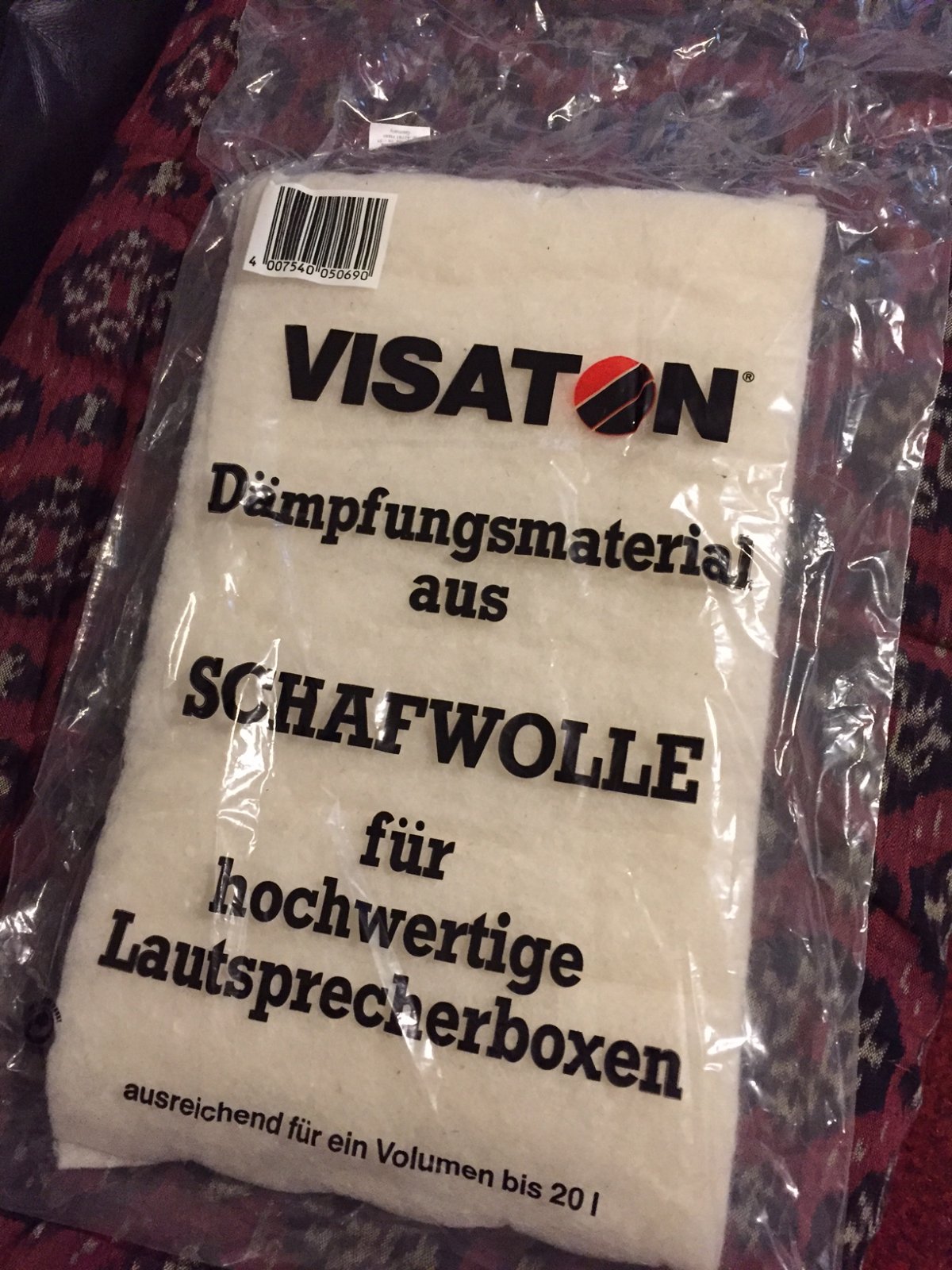 SOLD FS VISATON Nr.5069 Lambs Wool speaker damping pads (2 packs