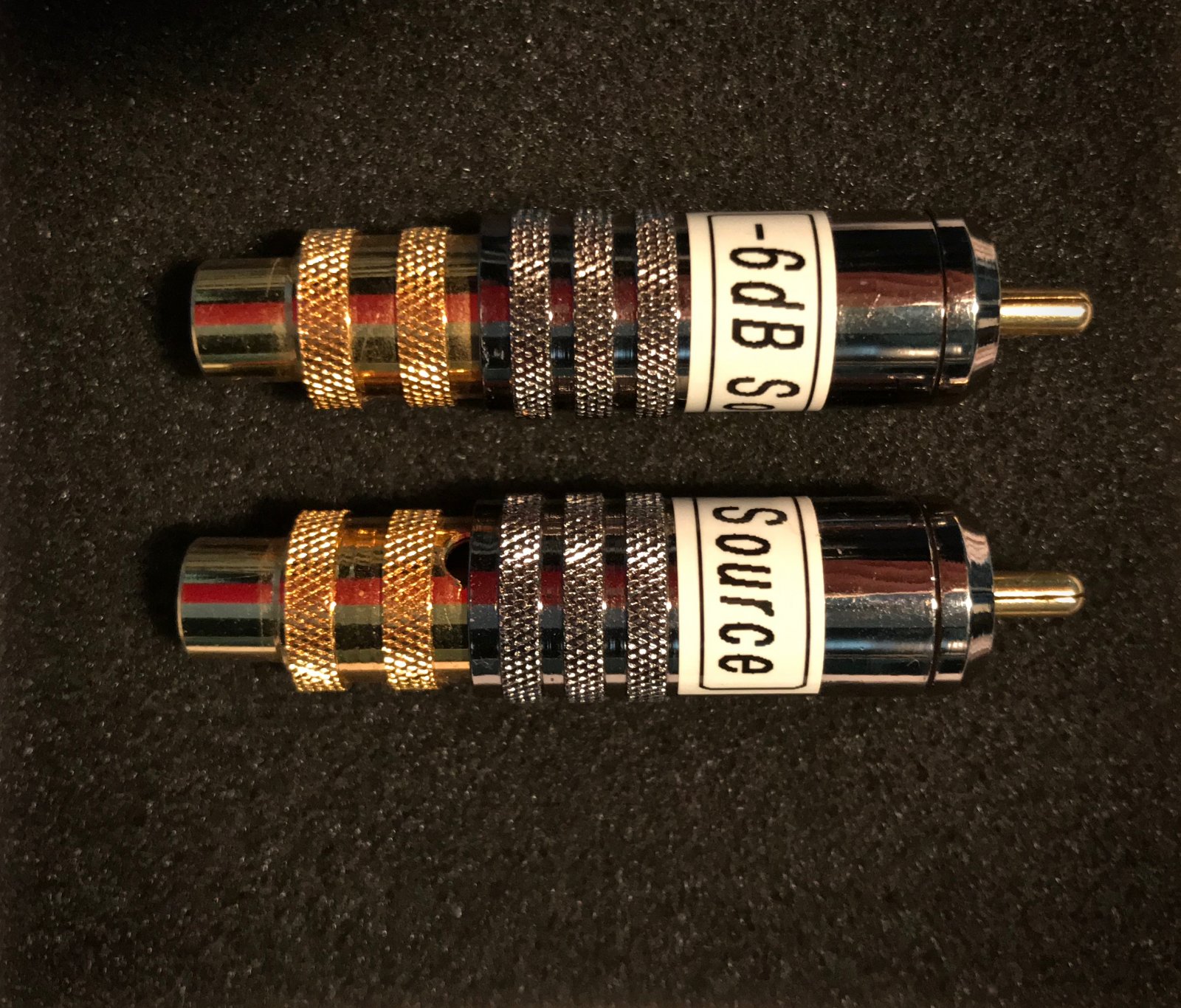 SOLD FS Golden Jacks 6dB Source Attenuators ﻿ Stereo, Home Cinema
