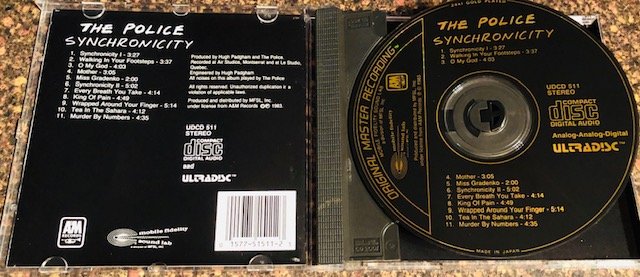 ポリス／シンクロニシティ 　モービル・フィデリティ社・「ゴールドCD」 police synchronicity 24KT GOLD CD Mobile Fidelity MFSL モービル