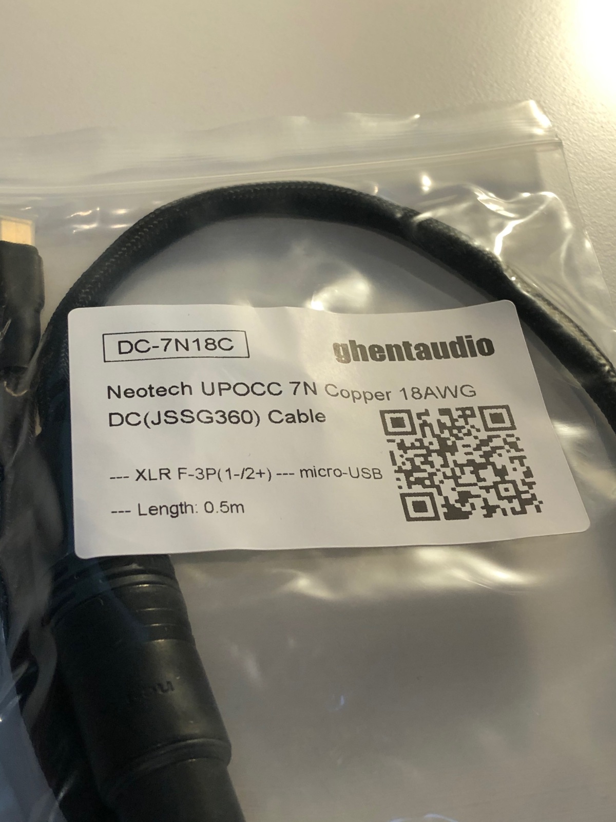 SOLD FS Ghent Audio DC7N18C Neotech UPOCC 7N Copper 18AWG DC(JSSG360