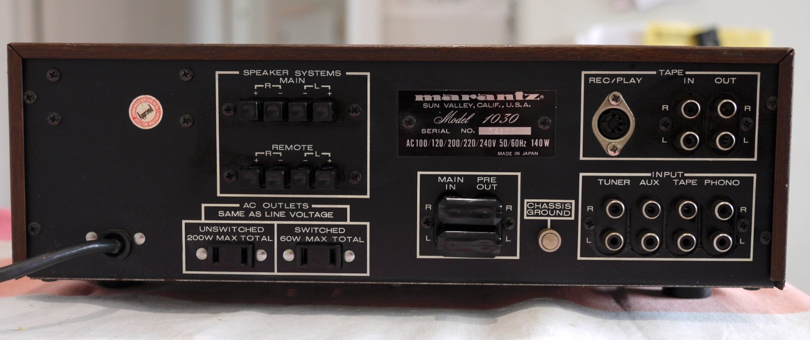 FS: Marantz 1030 vintage amplifier excellent - Stereo, Home Cinema