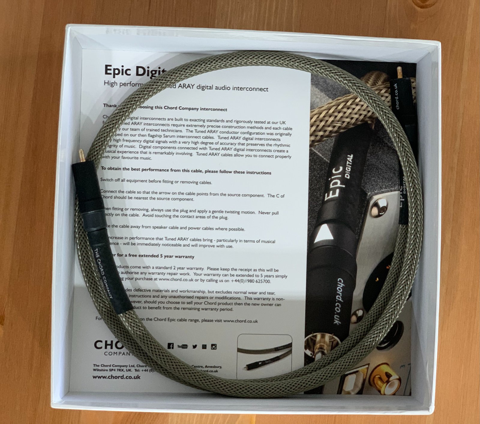SOLD FS Price Drop Chord Epic Digital Coax Cable RCA to RCA 1m ﻿ Hi