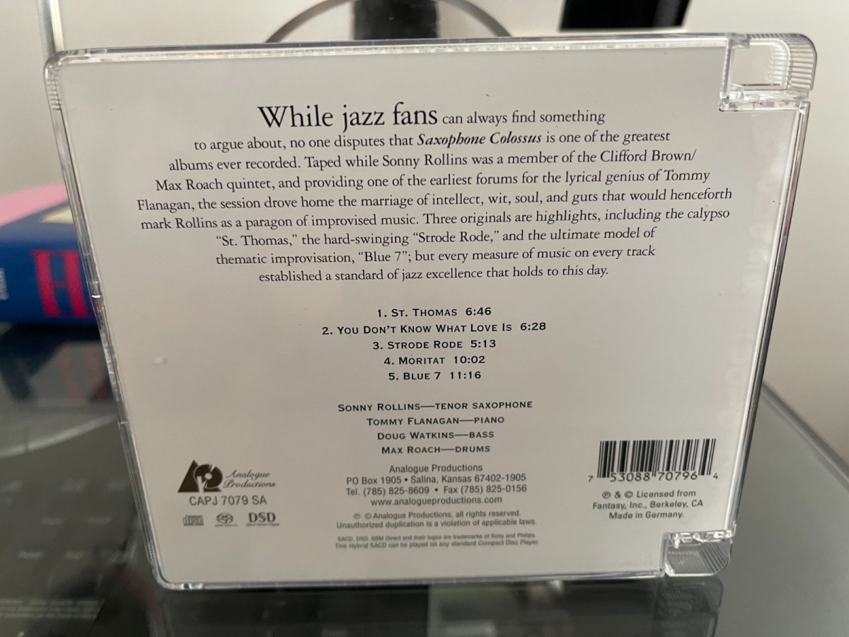 FS Sonny Rollins Saxophone Colossus Analogue Productions SACD