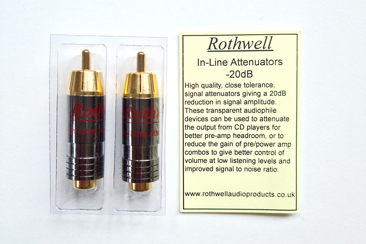 SOLD FS Rothwell InLine RCA Attenuators 20db ﻿ HiFi and Cinema