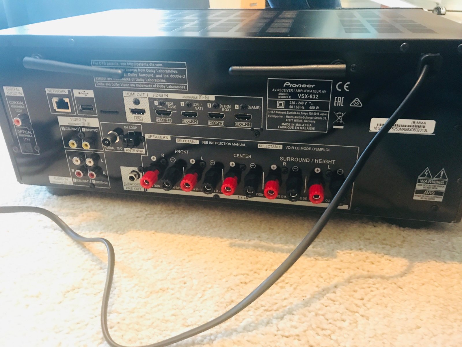 FS: Pioneer VSX-832 Atmos HDR10 (4K/60p/4:4:4) - Stereo, Home