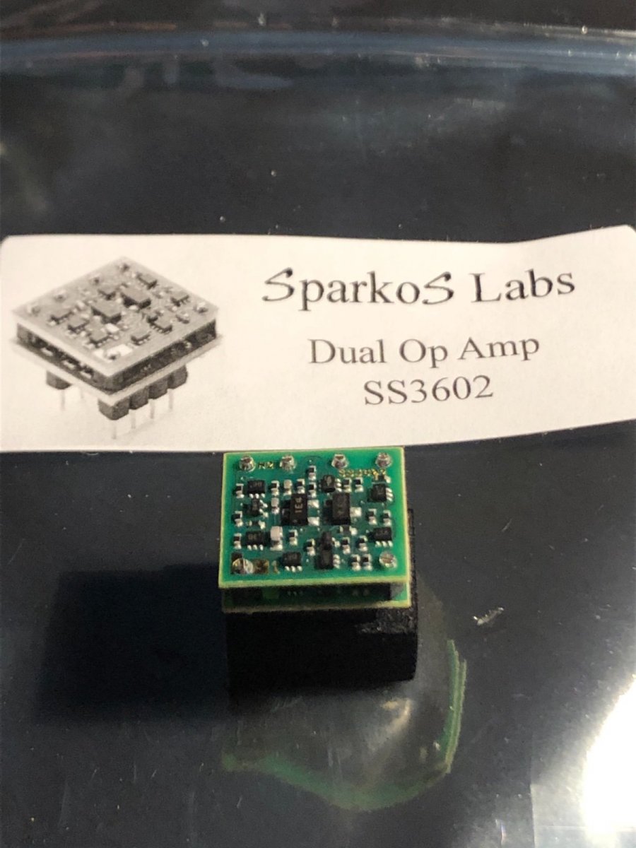 SOLD: Sparkos Labs Op Amps: 4 x SS3601 Single Op Amp; 1 x SS3602 Dual ...