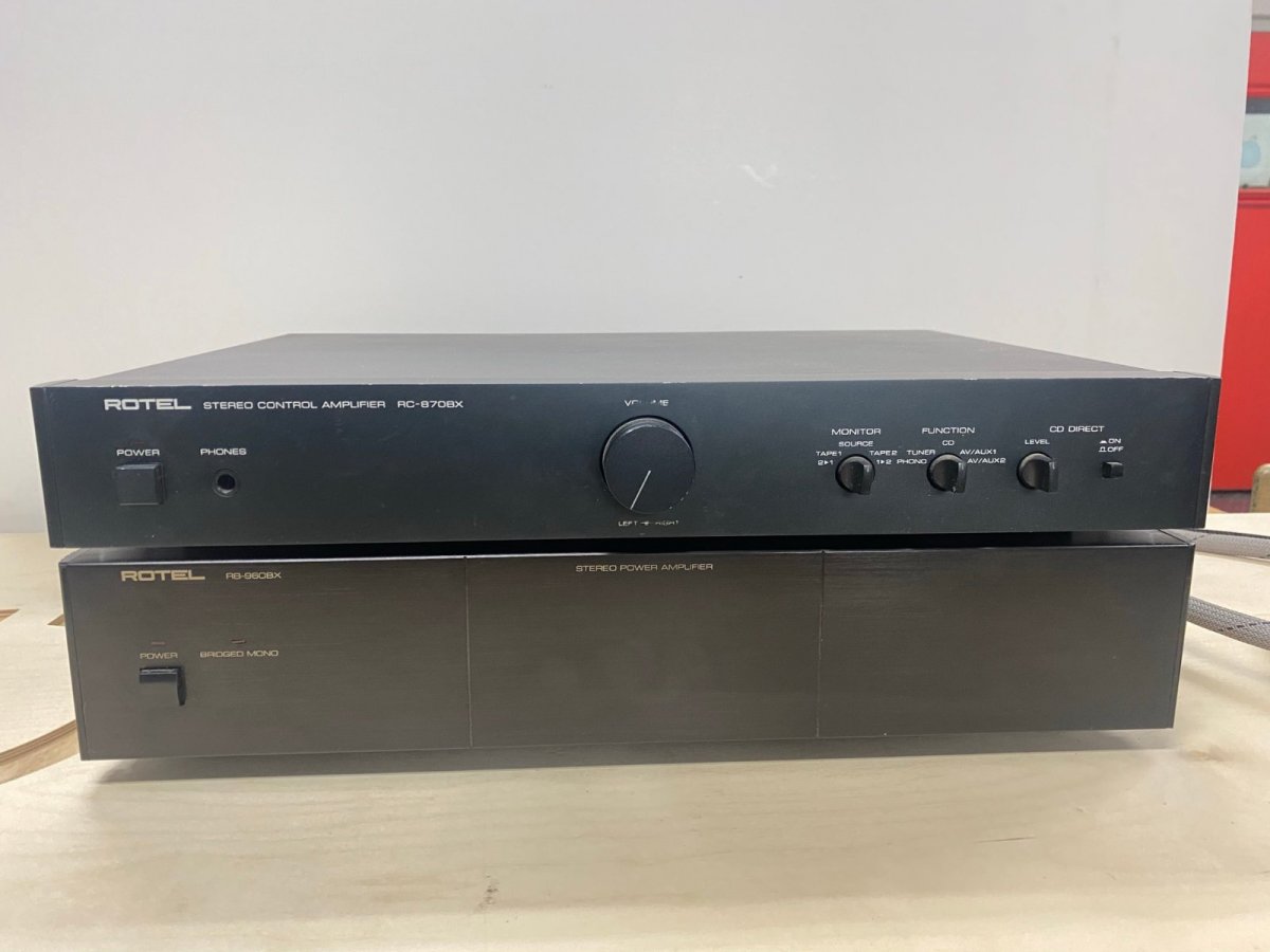 Rotel Pre Amplifier RC-870BX Rotel Power Amplifier RB-960BX Cawsey Mods ...