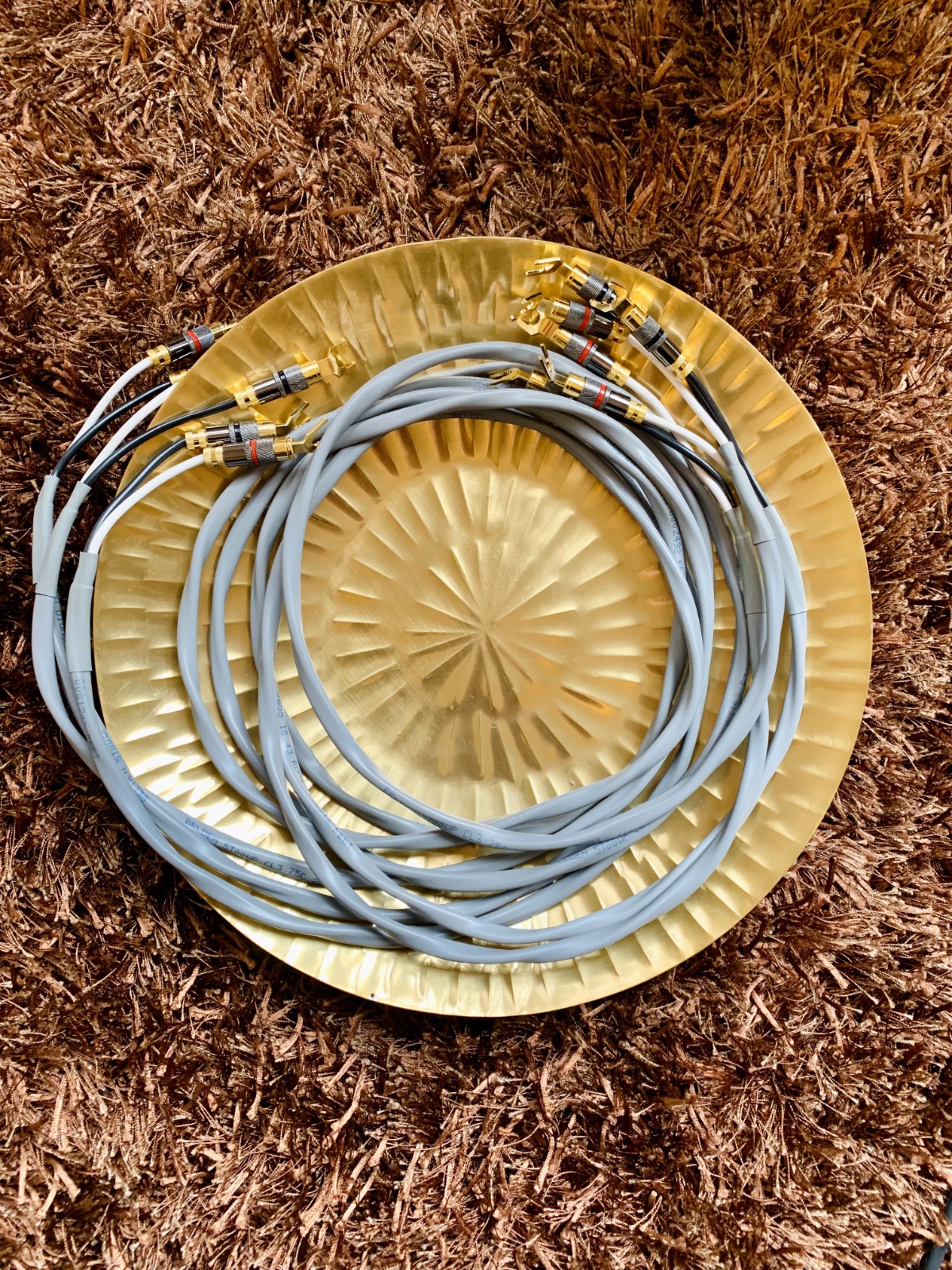 SOLD FS Blue Jeans Speaker Cables 2m length, Belden 5T00UP, 10AWG ﻿ HiFi and Cinema Cables