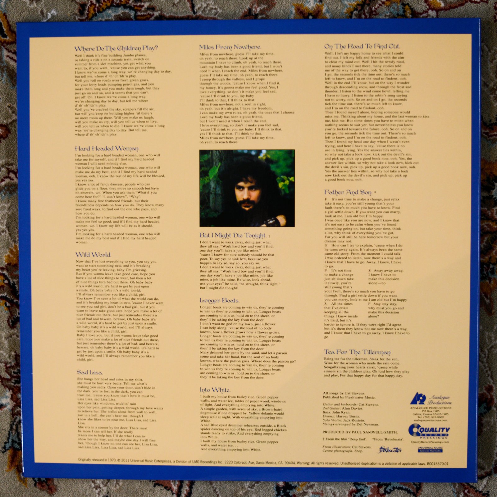 SOLD Cat Stevens "Tea for the Tillerman" Analogue Productions 200g