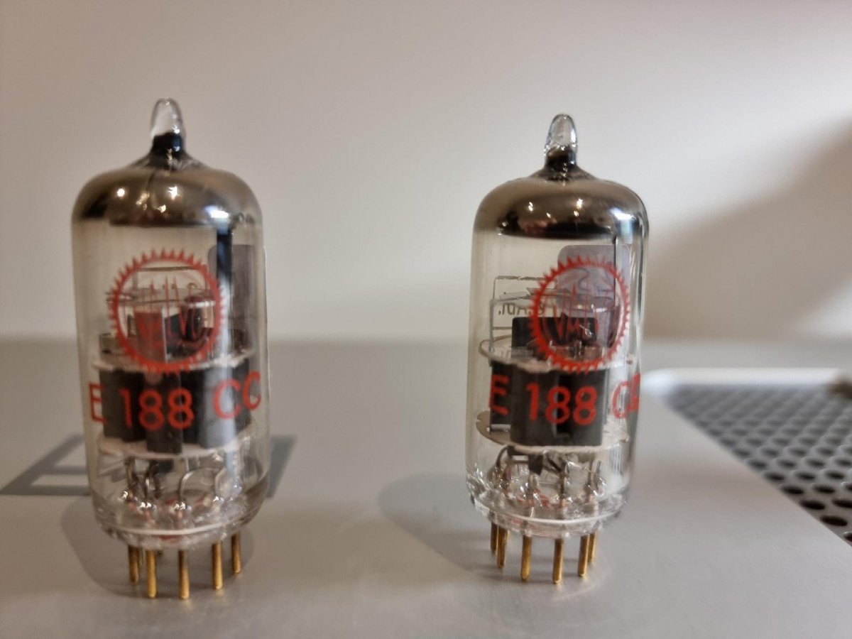 E188CC MINI watt green label Golden pins Année environ 1965 1