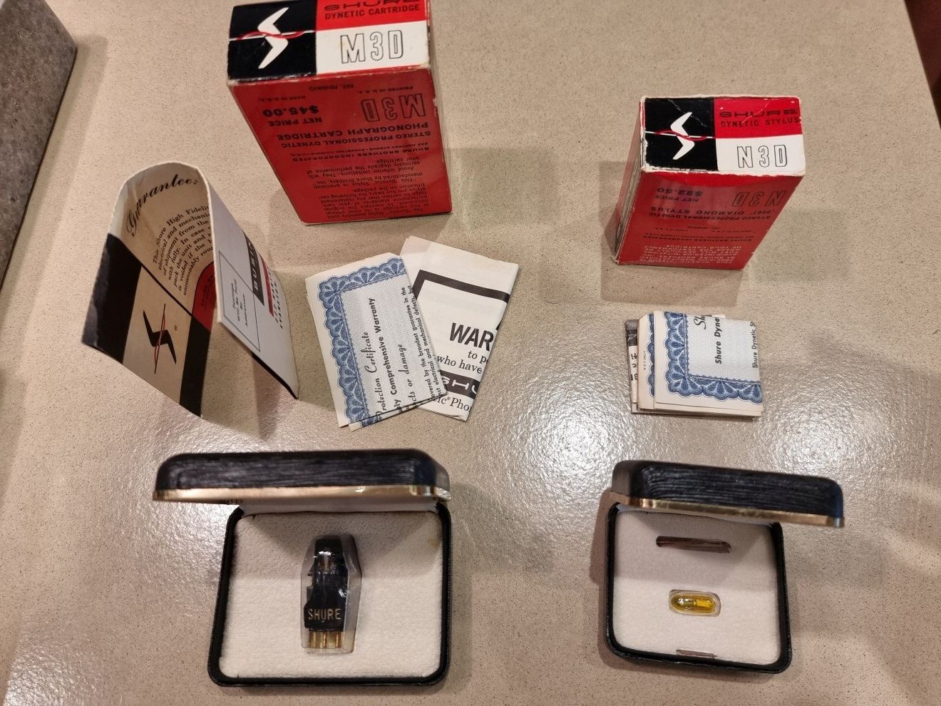 FS SME 3012 Tonearm with box, manual, mounting template, plus Shure