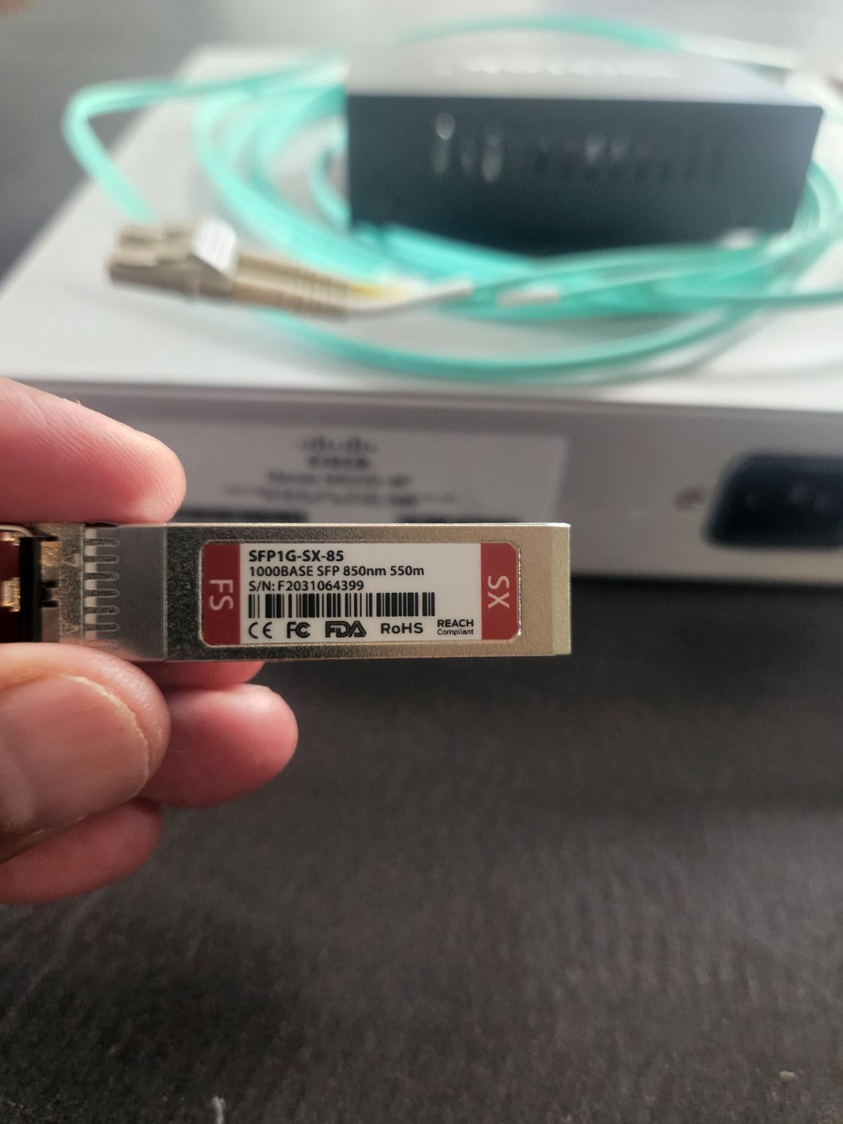 Internet switch: Cisco meraki MS 220-8P + RJ-45 to SPF media converter+ ...