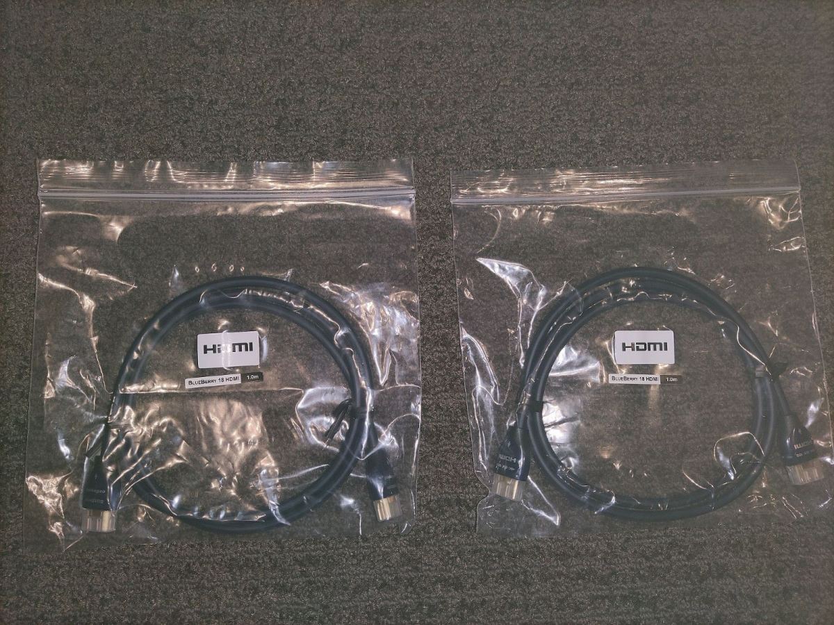 FS Audioquest Blueberry HDMI cables (2 off) 1metre (New) HiFi and
