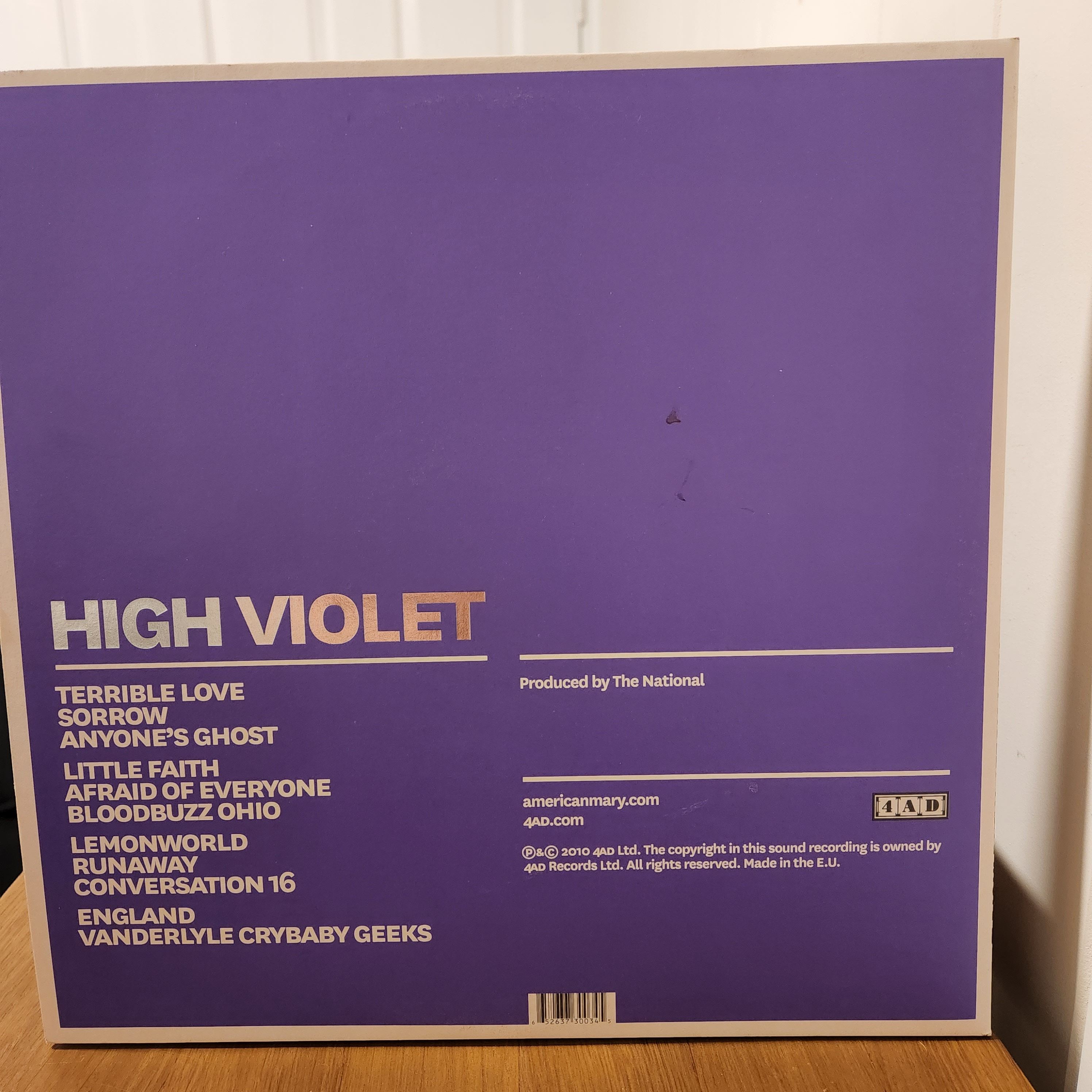 The National High Violet record ﻿ Vinyl, CD, and Bluray