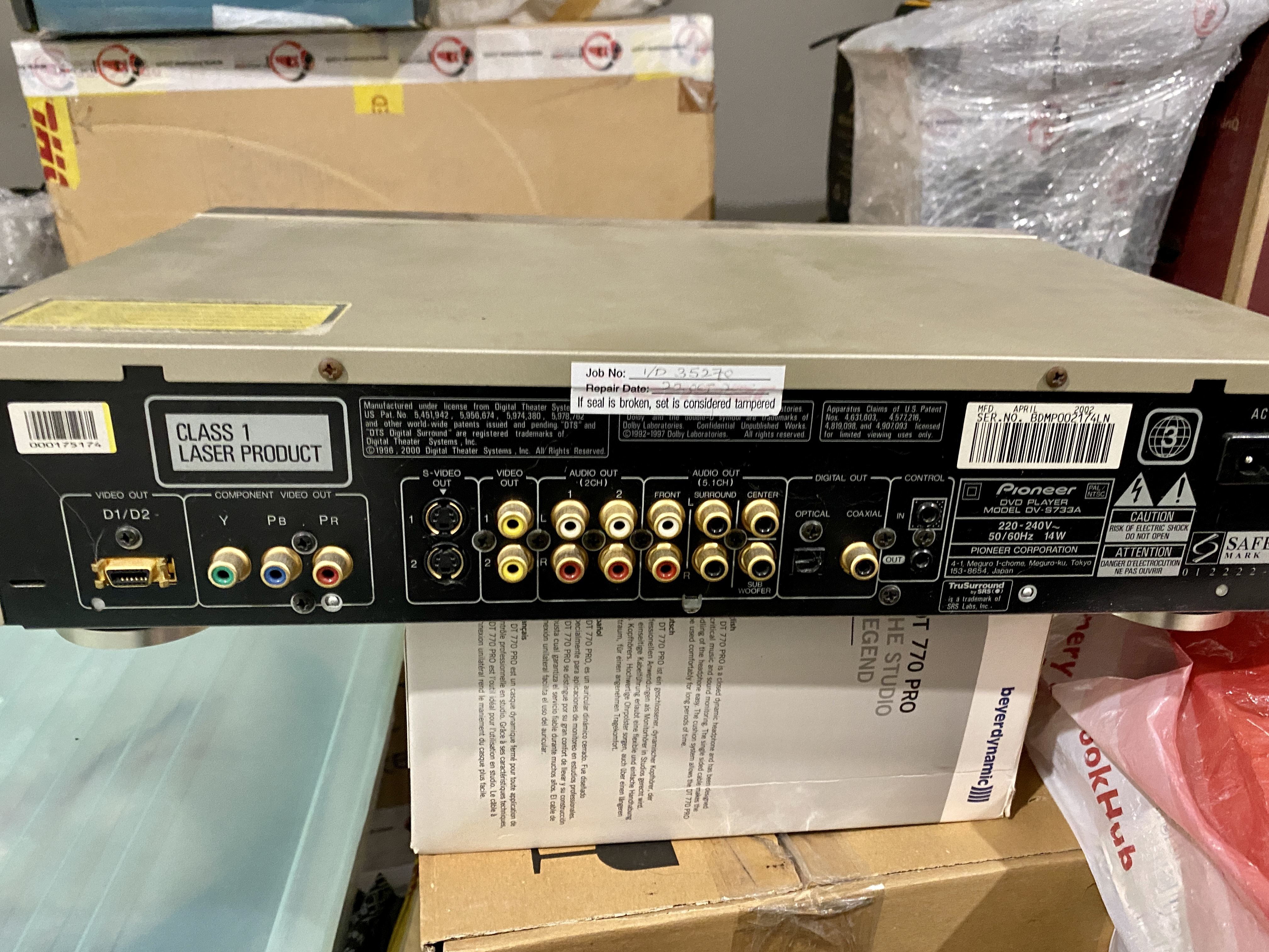 FS: Pioneer DV-S733A DVD Audio and SACD player - Stereo, Home