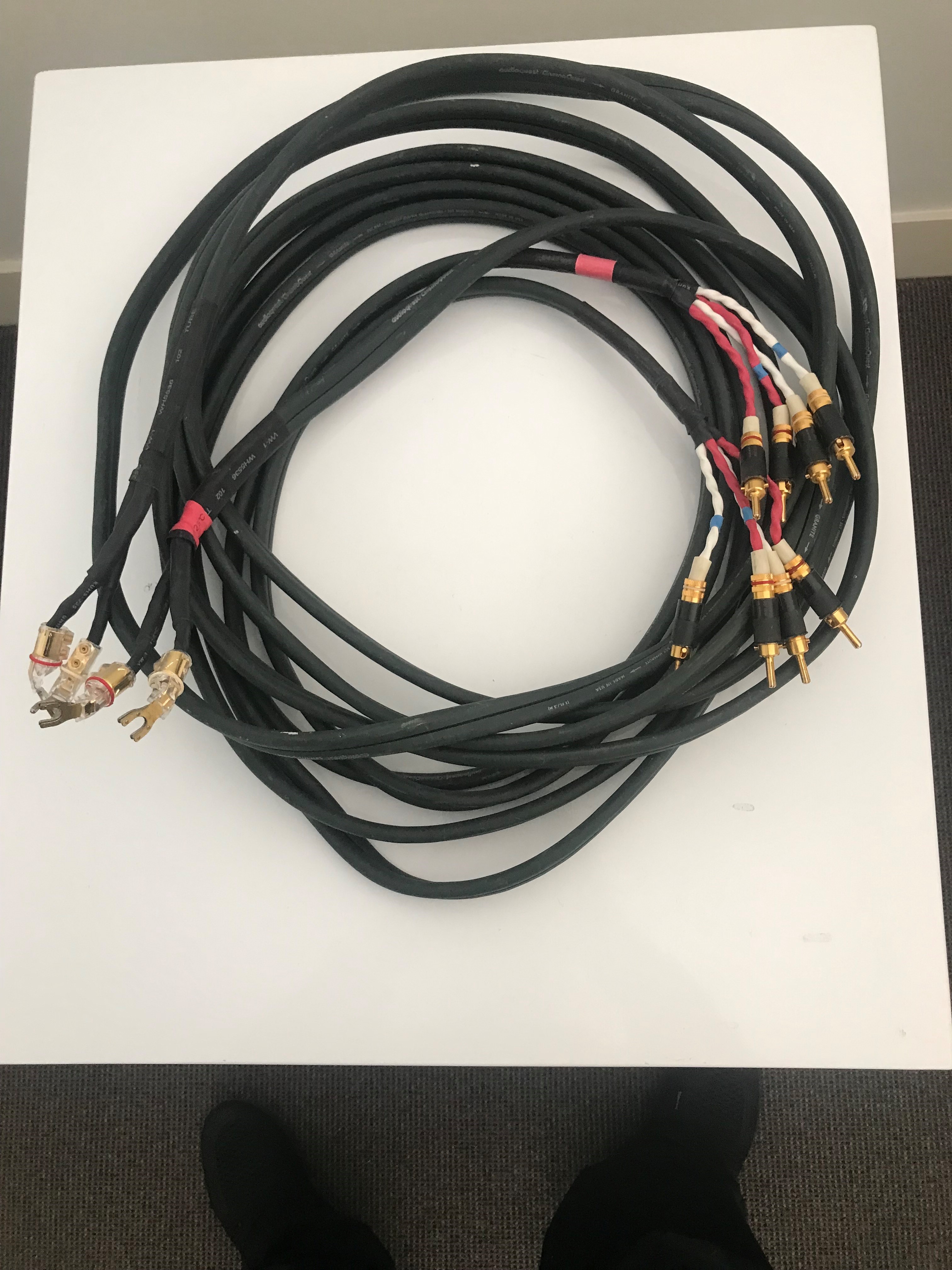 Audioquest Granite 5M WBT Spades at ampend & biwire W ﻿ HiFi and
