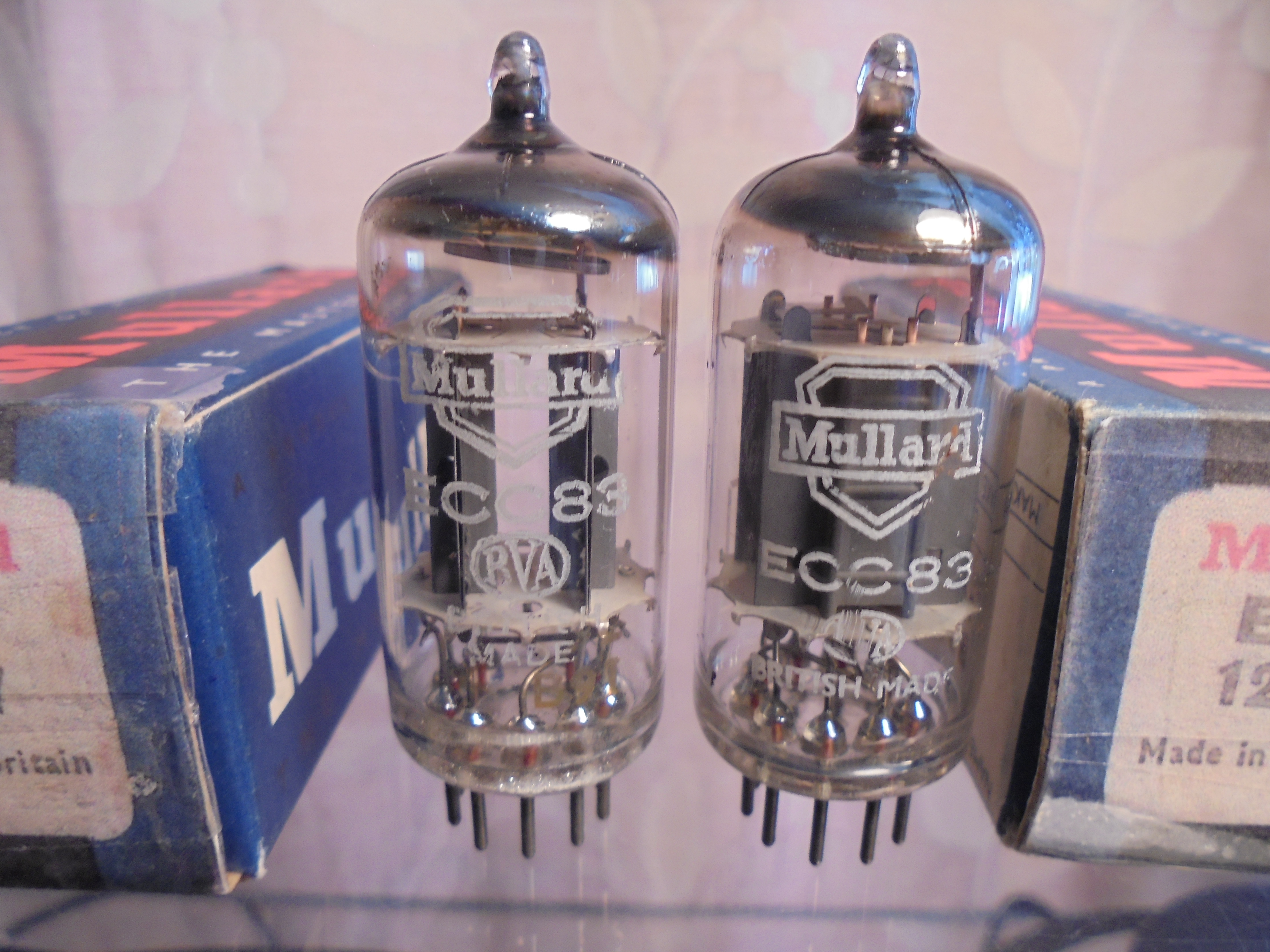 MULLARD ECC83 12AX7 BRITISH 1959 LONG PLATE NOS NIB VALVES - Hi-Fi