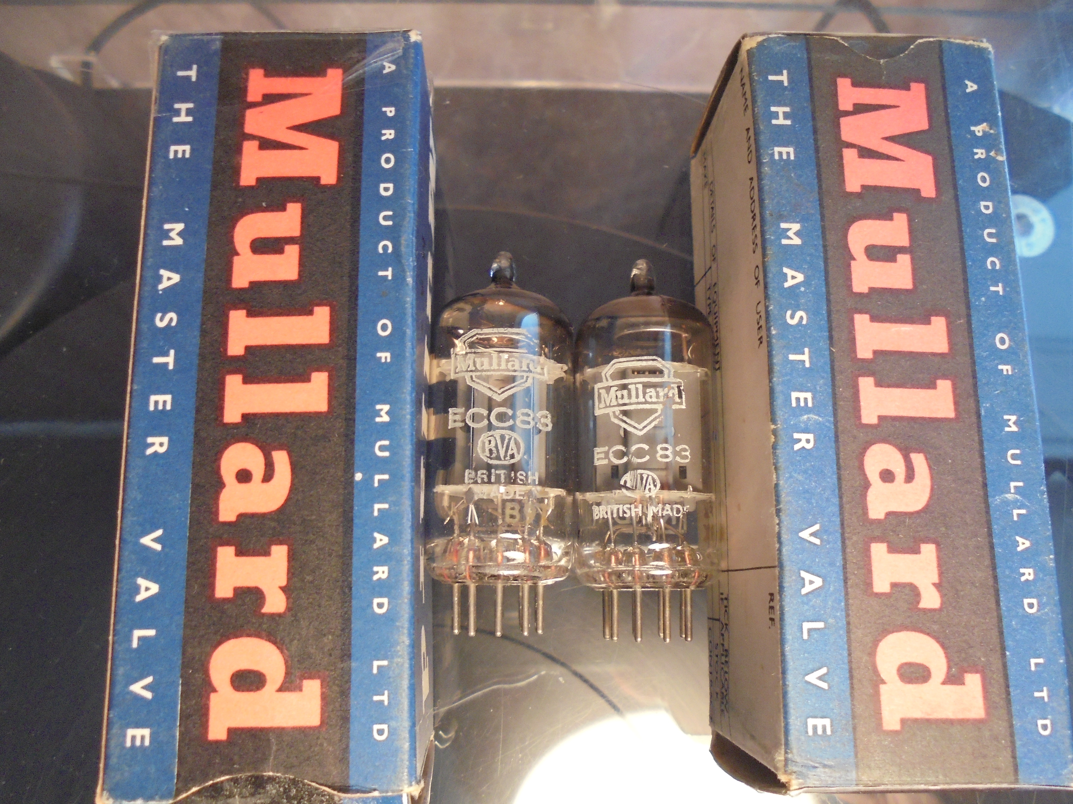MULLARD ECC83 12AX7 BRITISH 1959 LONG PLATE NOS NIB VALVES - Hi-Fi