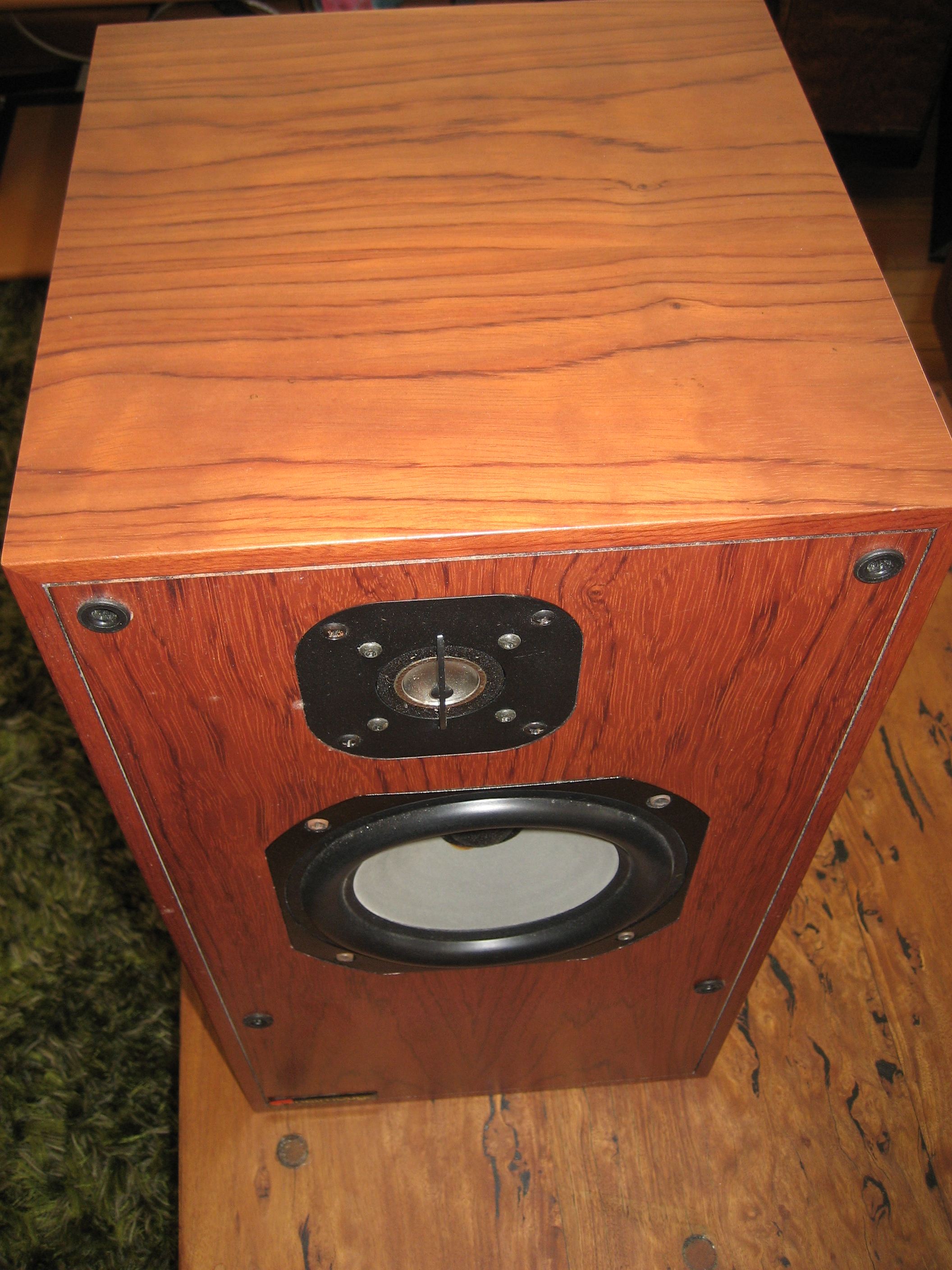 Whatmough 202 speakers, bitumen lined, with stands