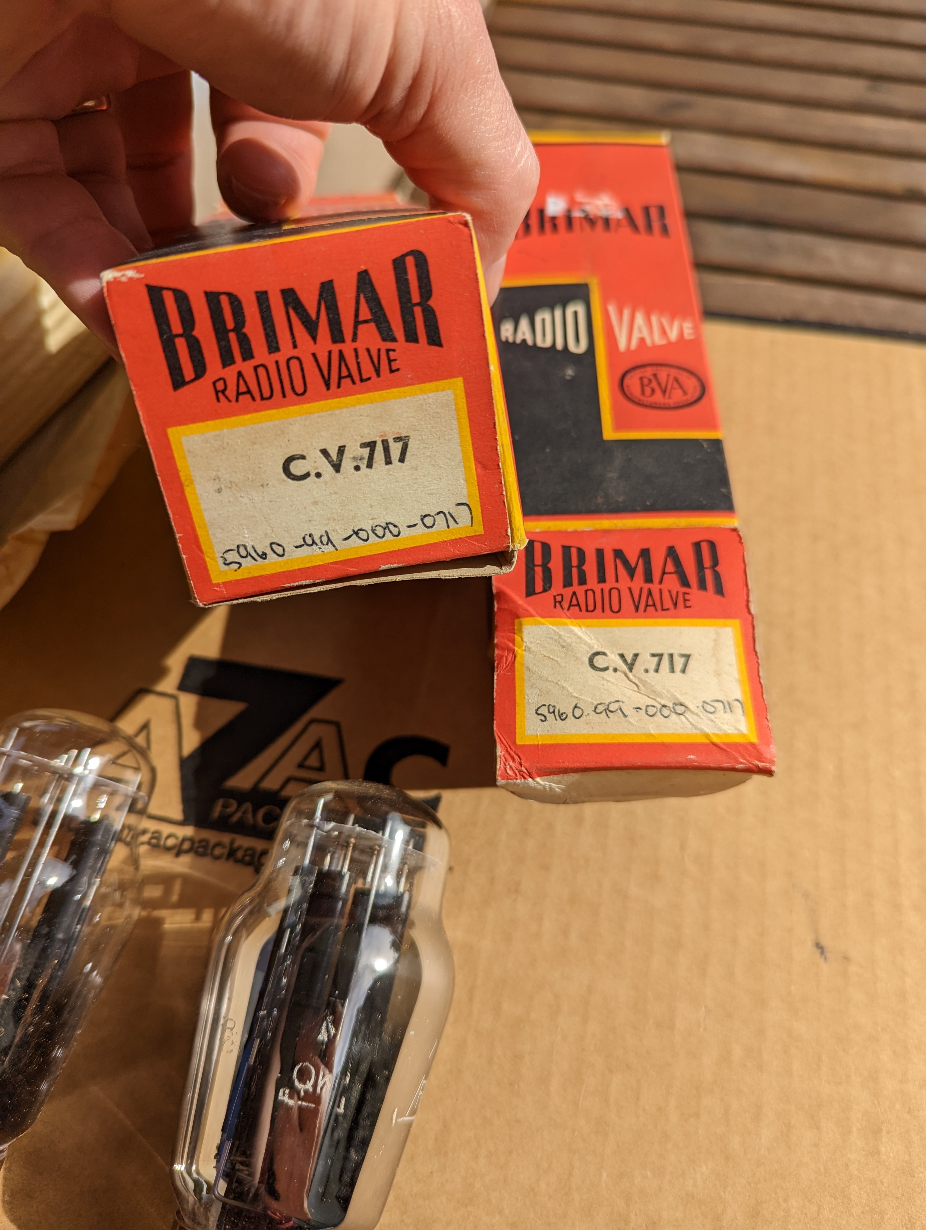 Brimar 5r4gy Rectifier - Pair - Brown base / Black plate - Hi-Fi