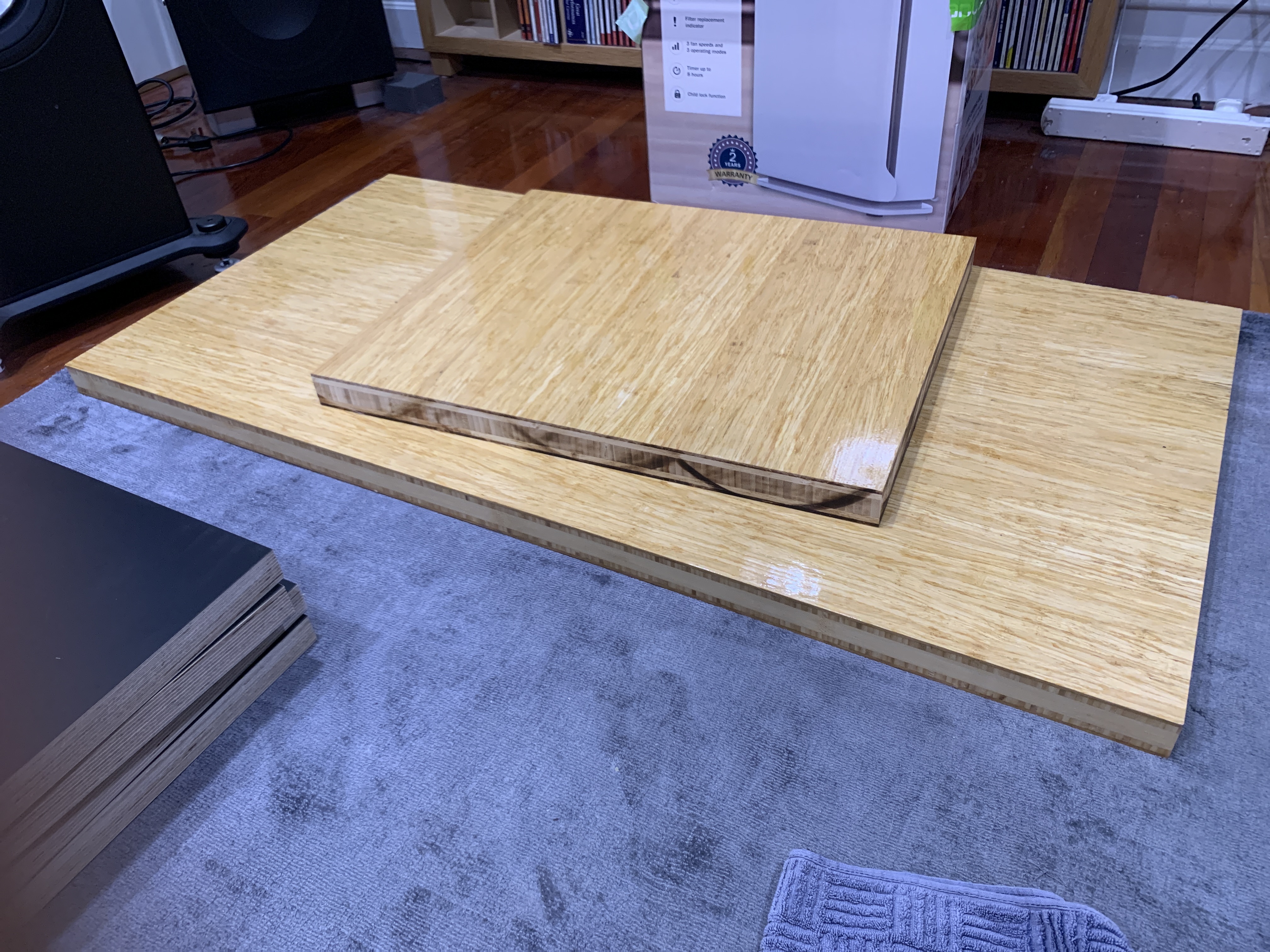 Large Bamboo equipment rack shelf - Hi-Fi and Cinema Cables ...
