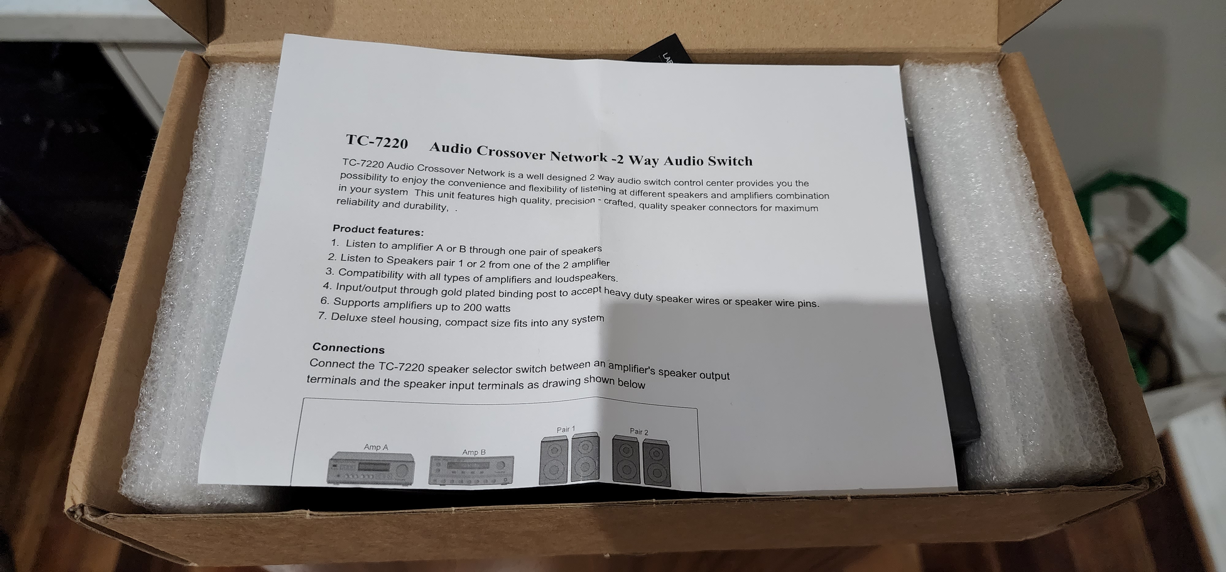 TC7220 2Way Amplifier Speaker Selector Switch Switcher ﻿ HiFi and