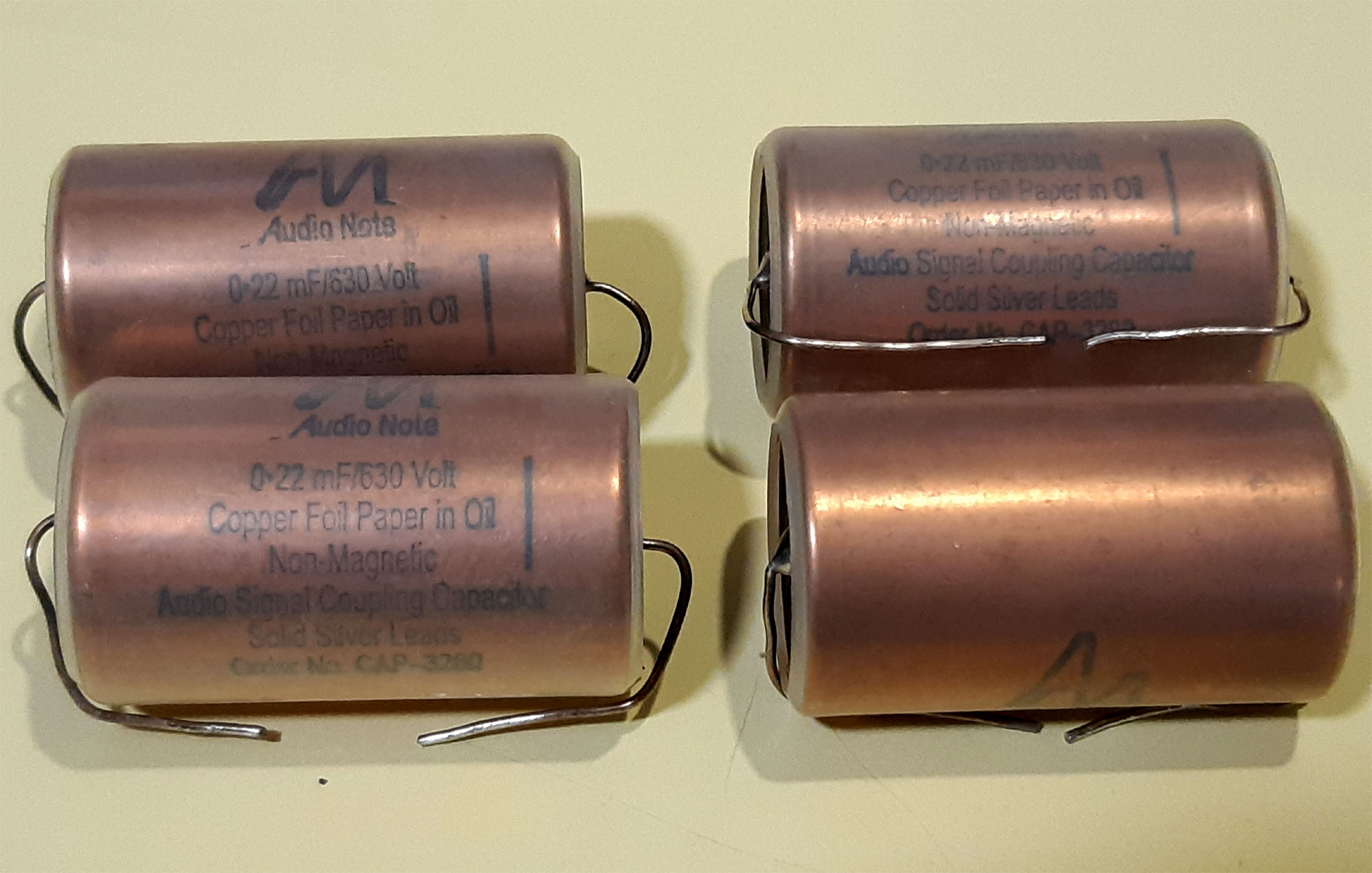 AUDIONOTE 0.22uF Copper foil paper in oil coupling caps ﻿ HiFi and
