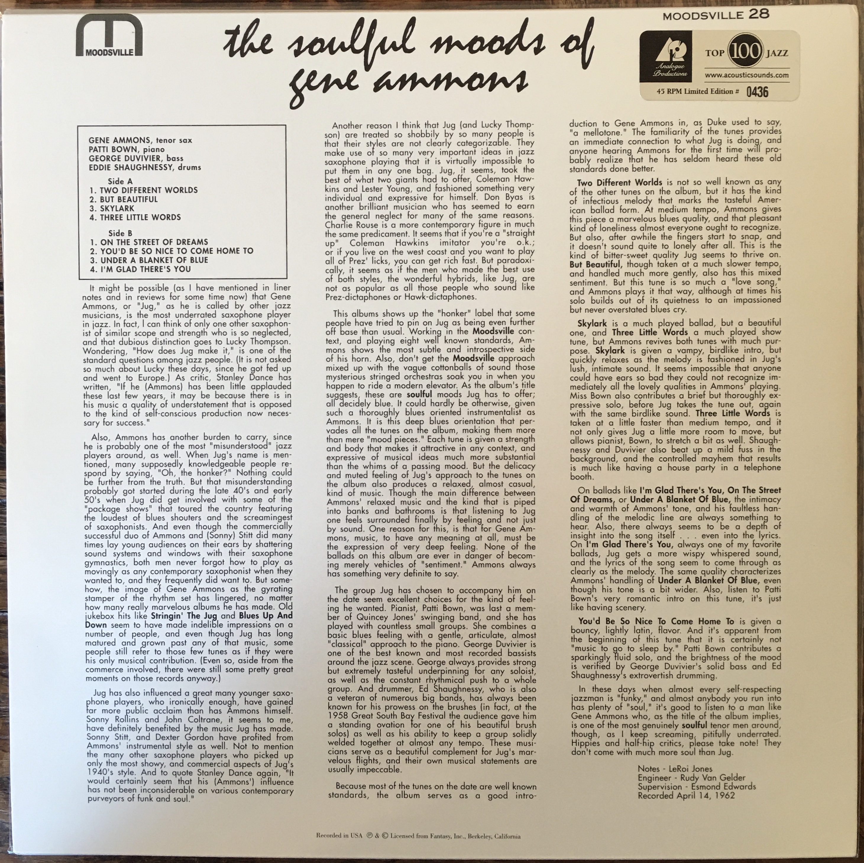 The Soulful Moods Of Gene Ammons