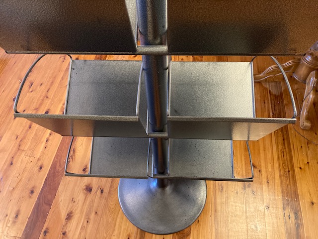 Vinyl LP metal display stand, powder coated.