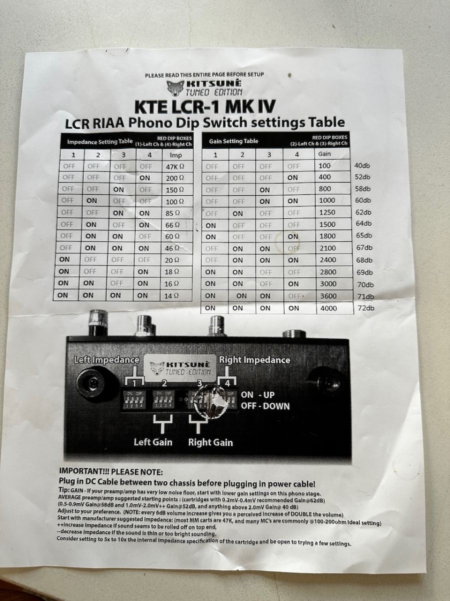 Kitsune Tuned KTE LCR1 MK4 Phono Stage ﻿ Stereo, Home Cinema