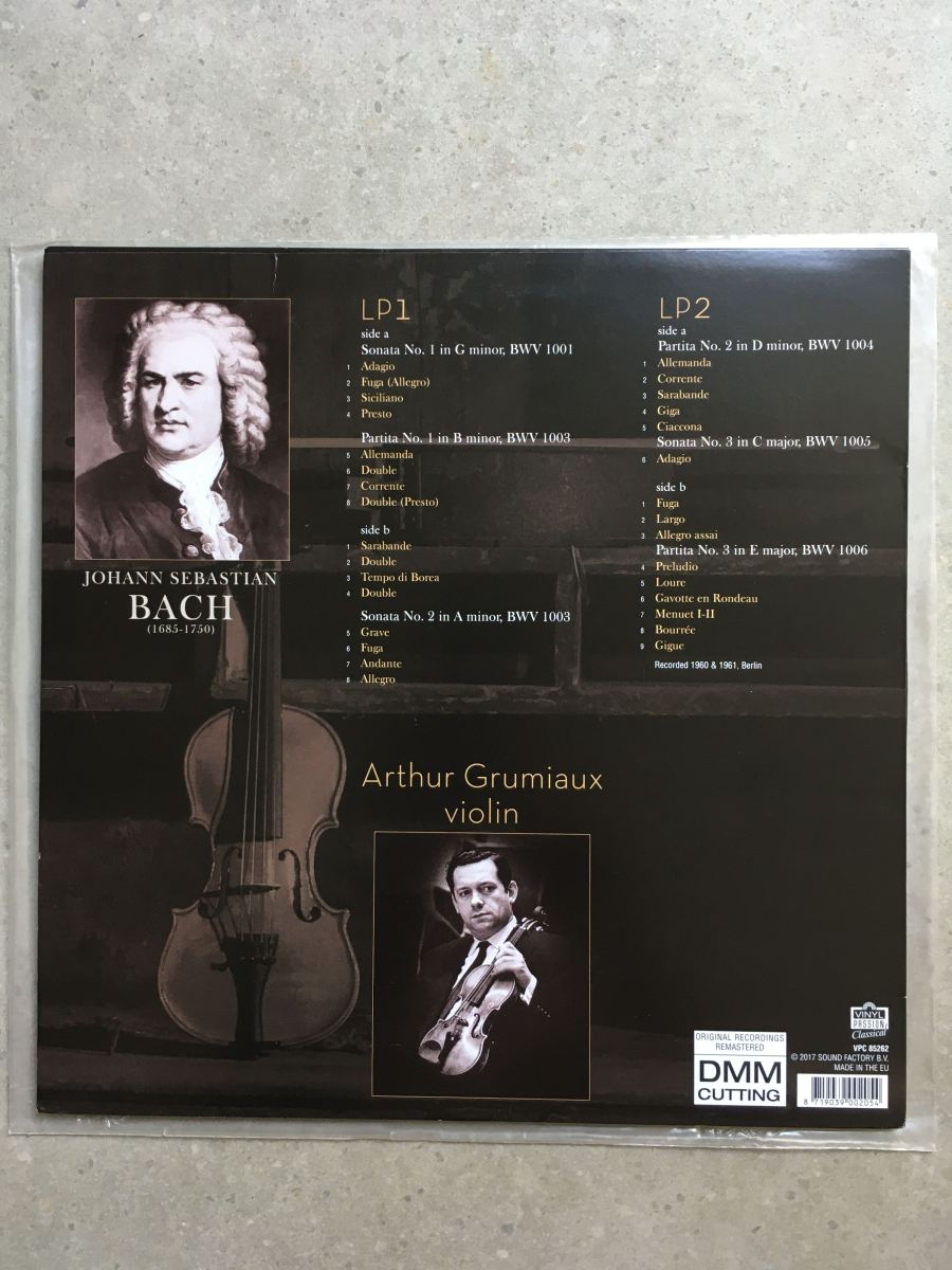 Bach Complete Sonatas and Partitas for Solo Violin - Vinyl, CD, and Blu ...