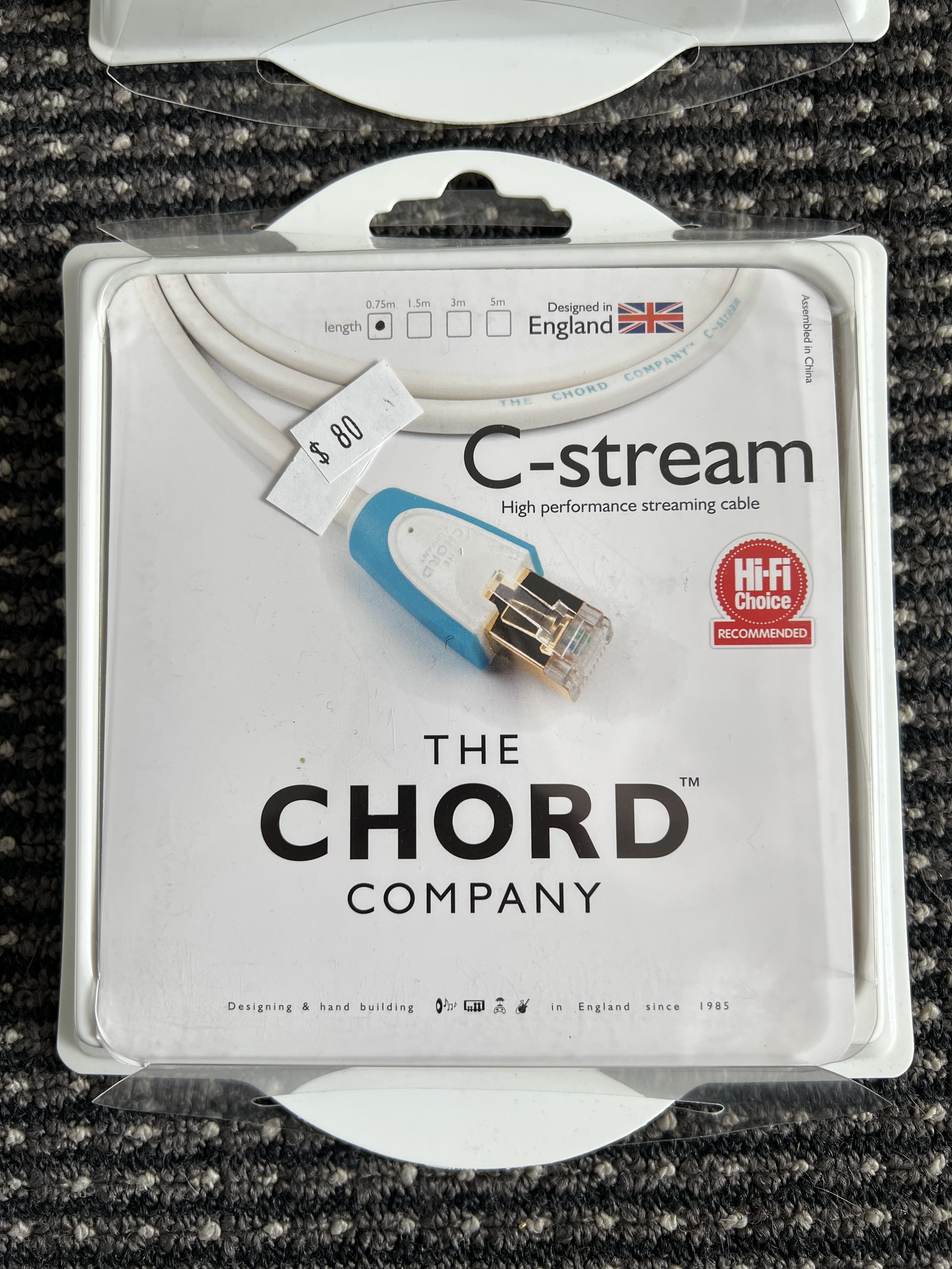 Chord C-Stream Ethernet Cable 0.75m |﻿ Hi-Fi and Cinema Cables  