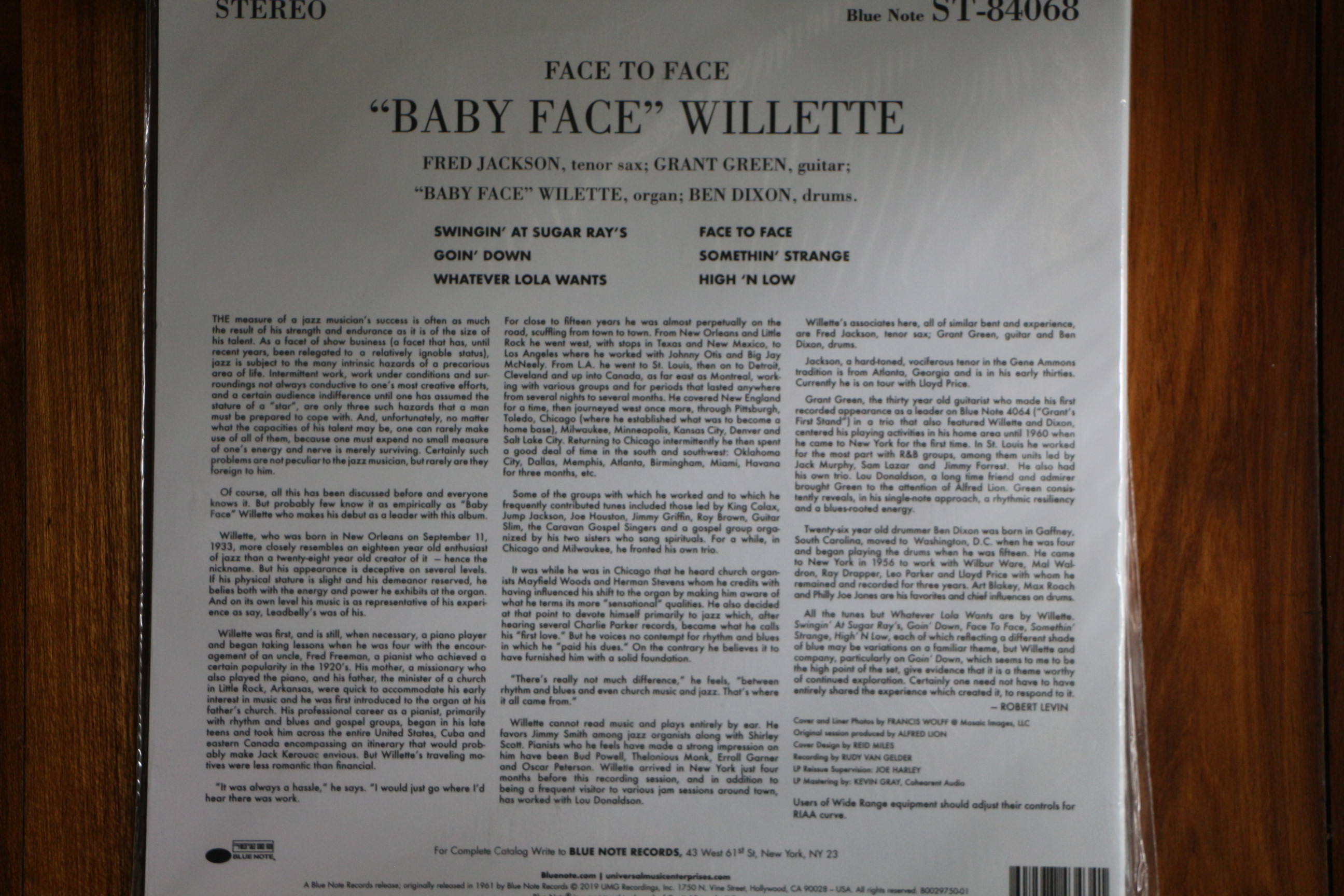 "Baby Face" Willette-Face To Face Tone Poet Vinyl