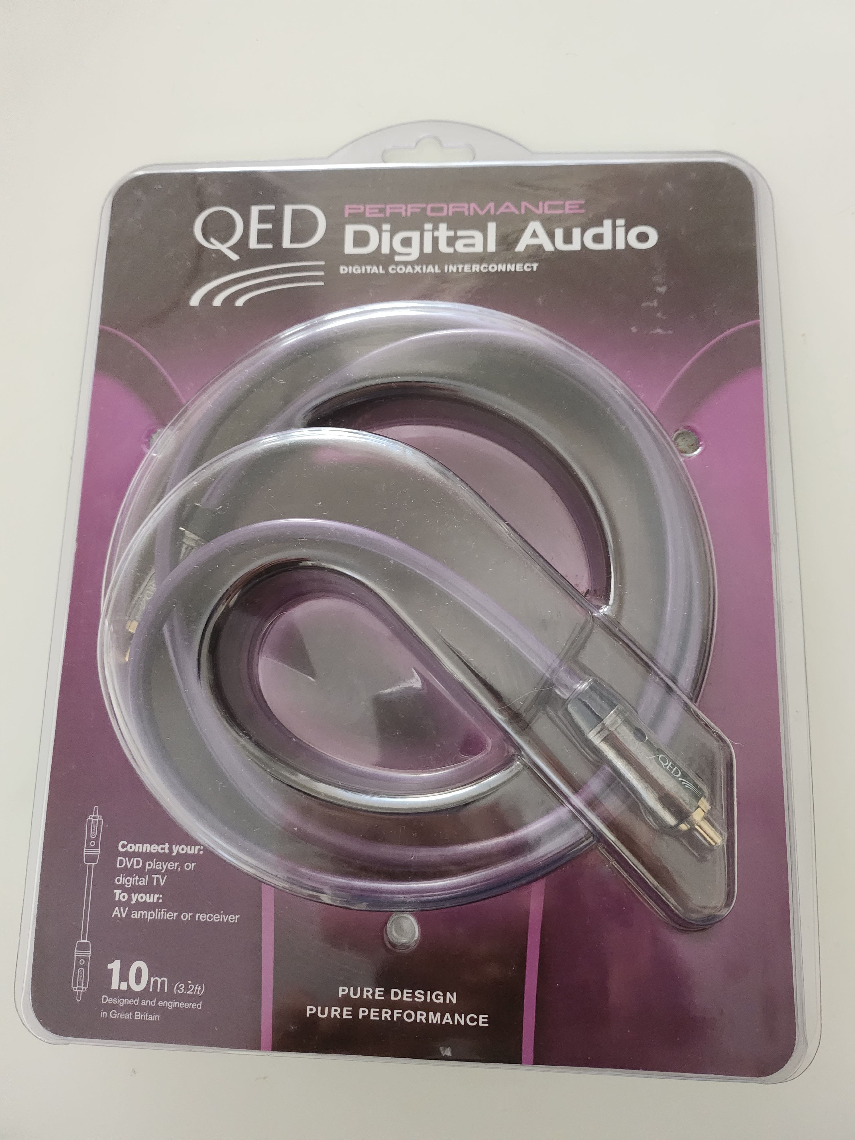 QED Performance Digital Coaxial 1m cable ﻿ HiFi and Cinema Cables