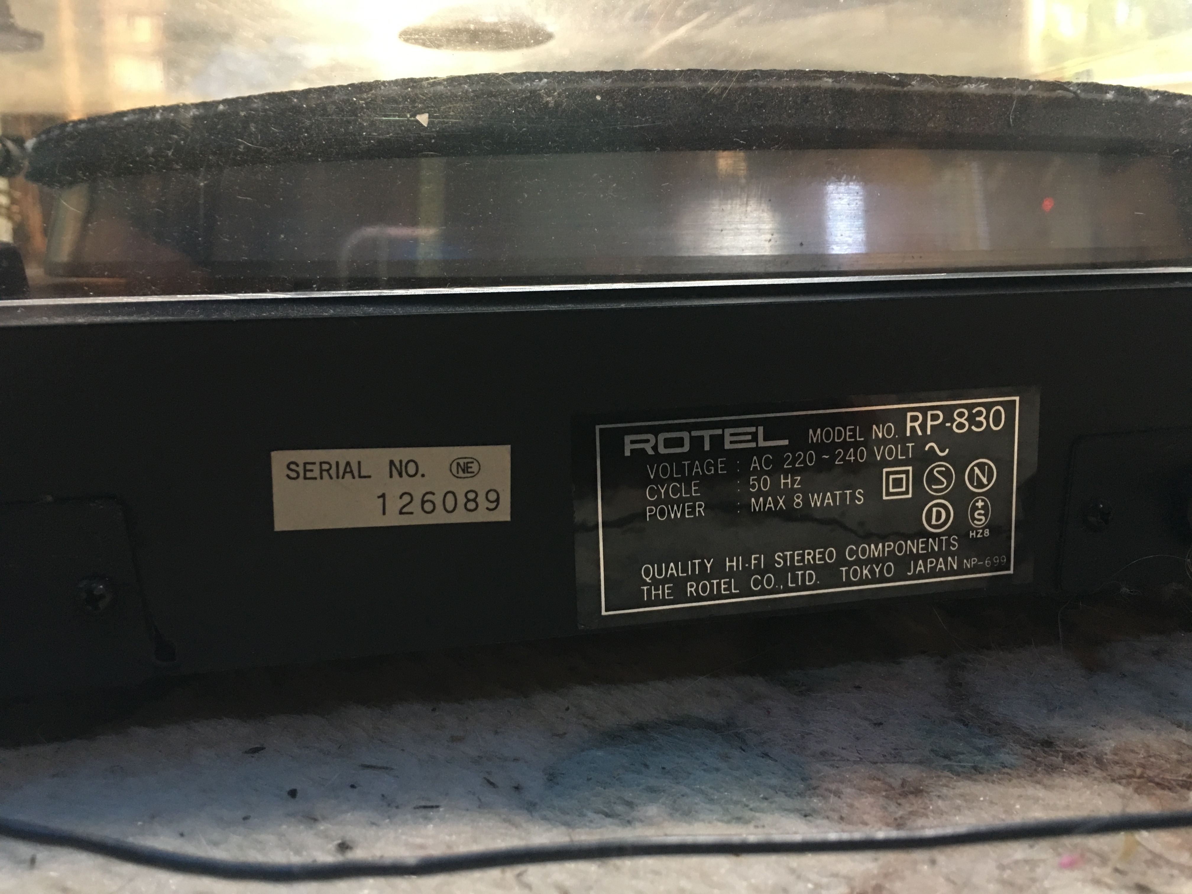 Turntable Belt For Rotel RP Models - FRX25.0 Flat Belt, 33.3 RPM, Made In Taiwan, New