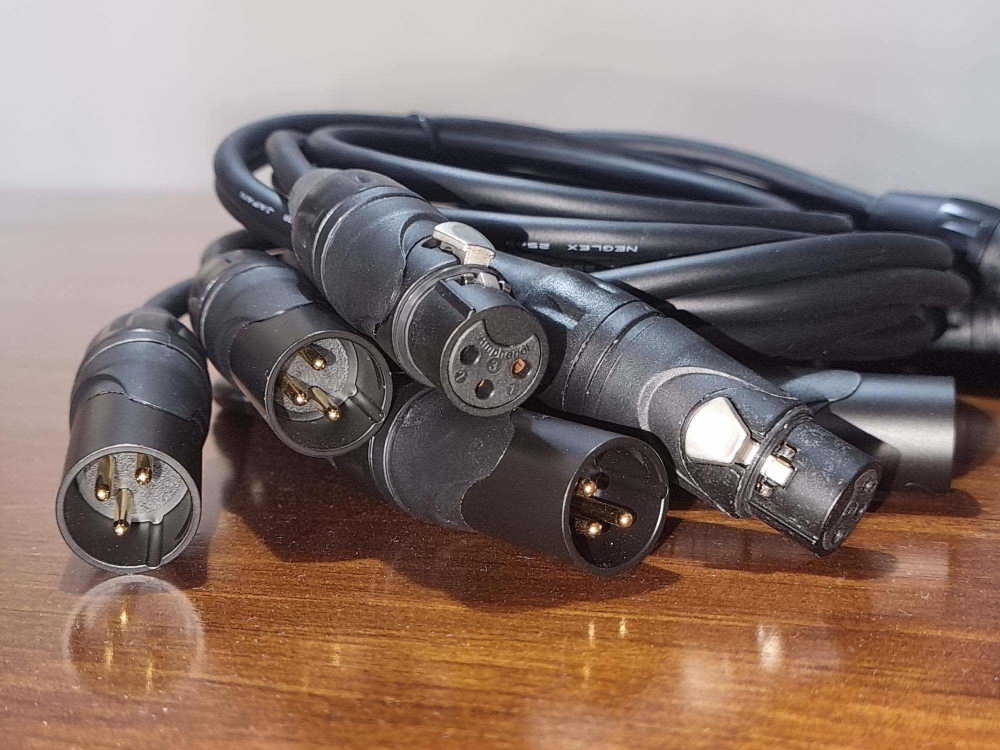 Pair 1m Amphenol/Mogami XLR Balanced Interconnects