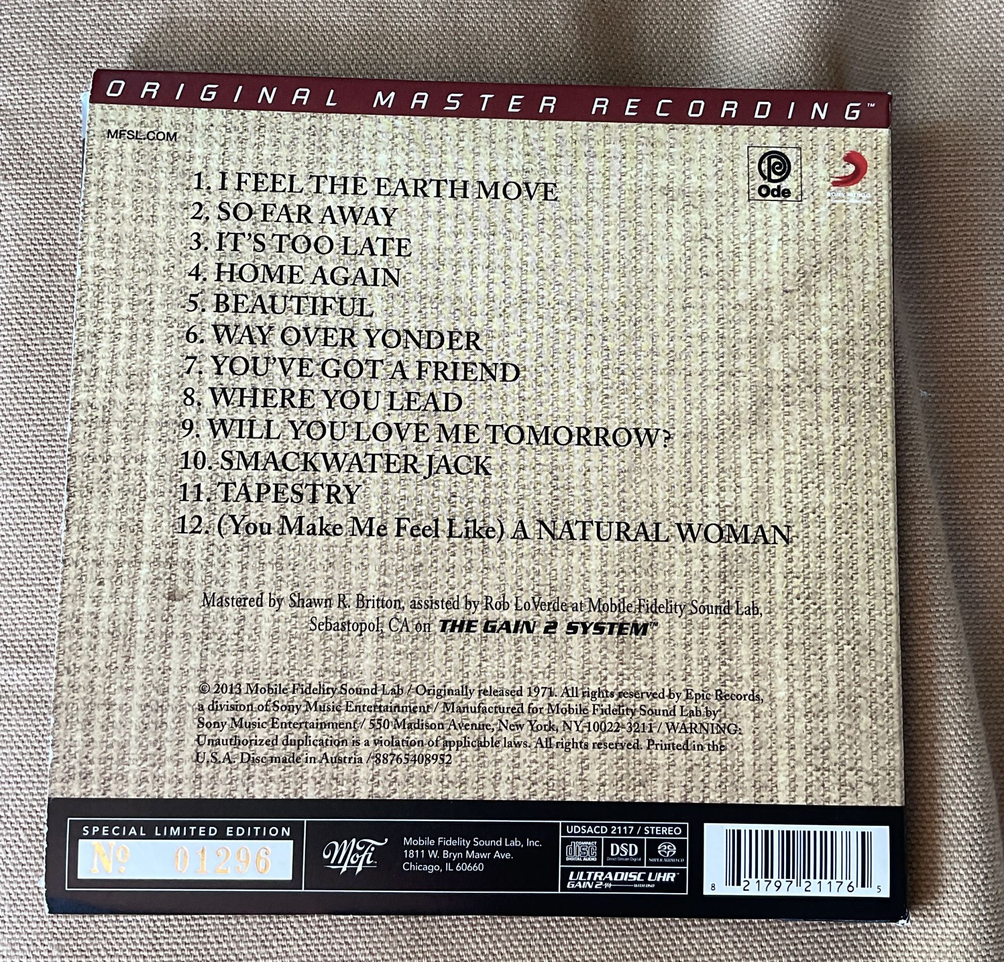 Carole King "Tapestry" MOFI Hybrid SACD ﻿ Vinyl, CD, and Bluray