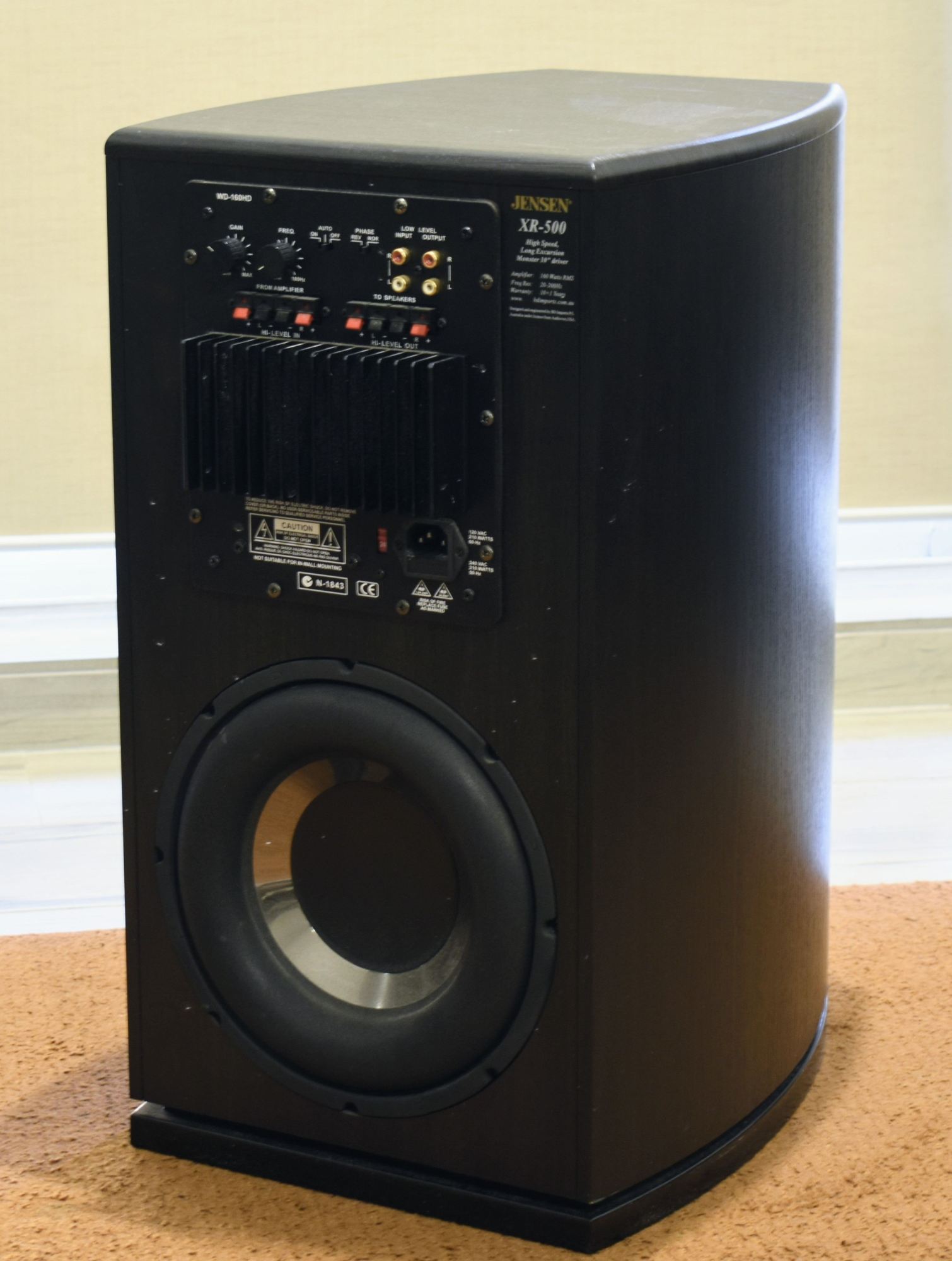 SOLD ELSEWHERE JENSEN SUBWOOFER AND SURROUND SPEAKERS WITH STANDS