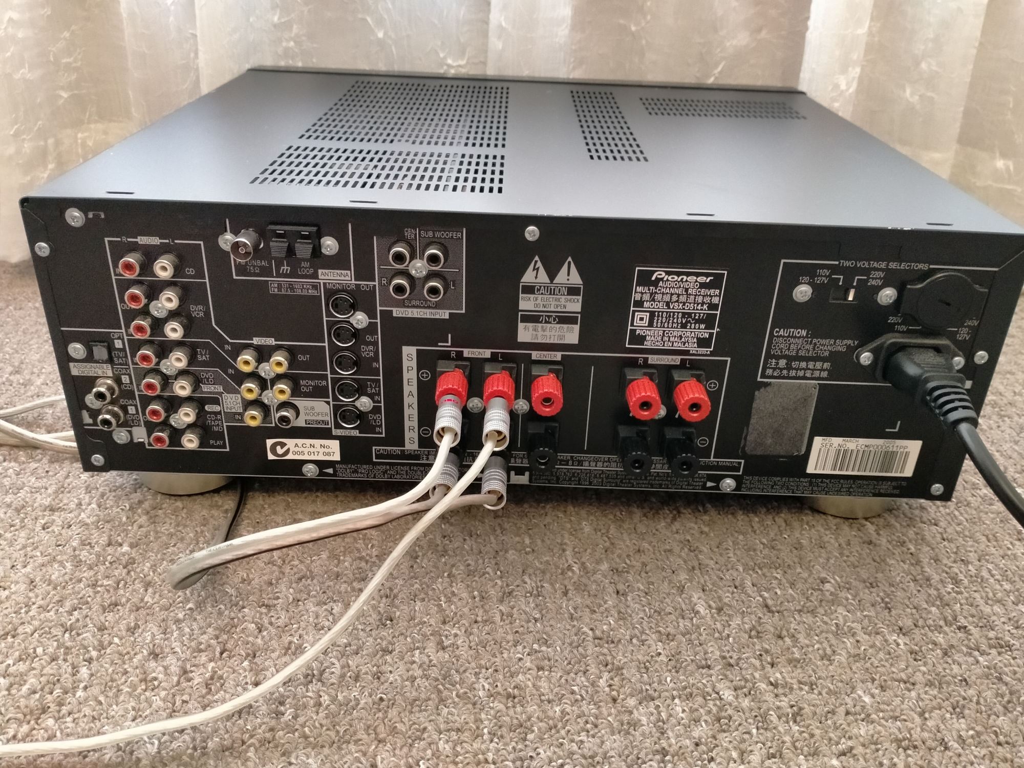 Pioneer VSX-D514 A/V receiver, VGC |﻿ Stereo, Home Cinema, Headphones ...